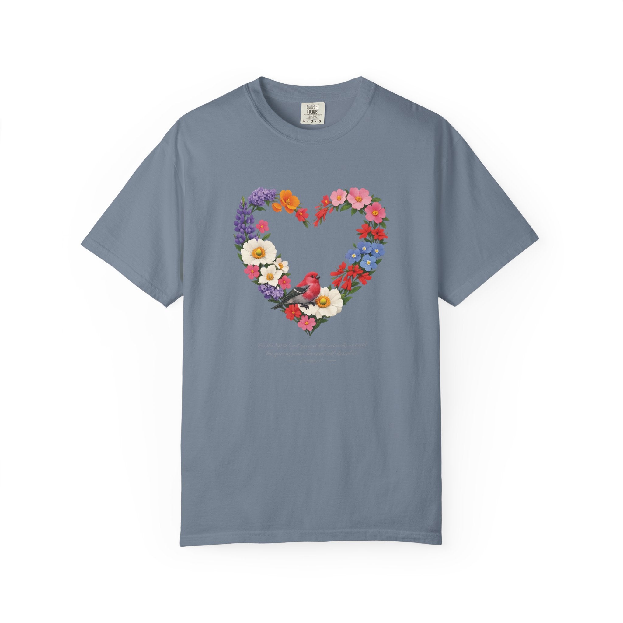 For God Has Not Given Us A Spirit Of Fear Floral Tee, 2 Timothy 1:7 Shirt, Christian Women Gift, Wildflower Heart, Redeemed Faith Apparel