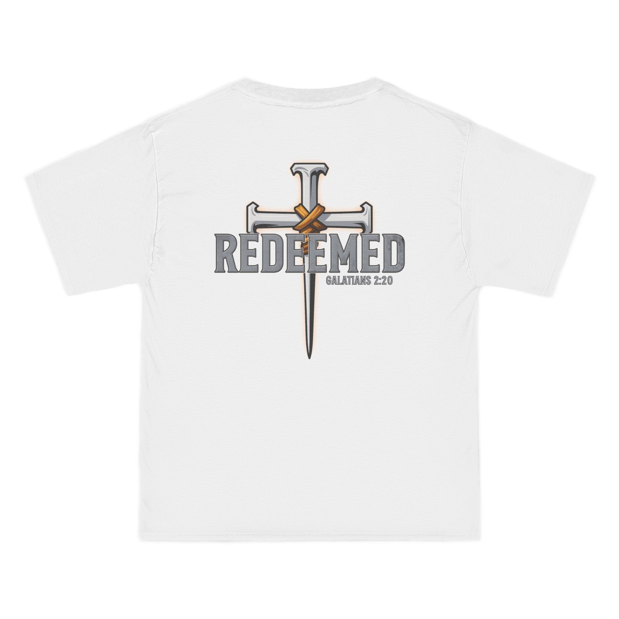Redeemed Christian T-Shirt | Galatians 2:20 Shirt | Faith-Based Apparel | Cross Design | Religious Gift for Men & Women | Redeemed Faith Tee