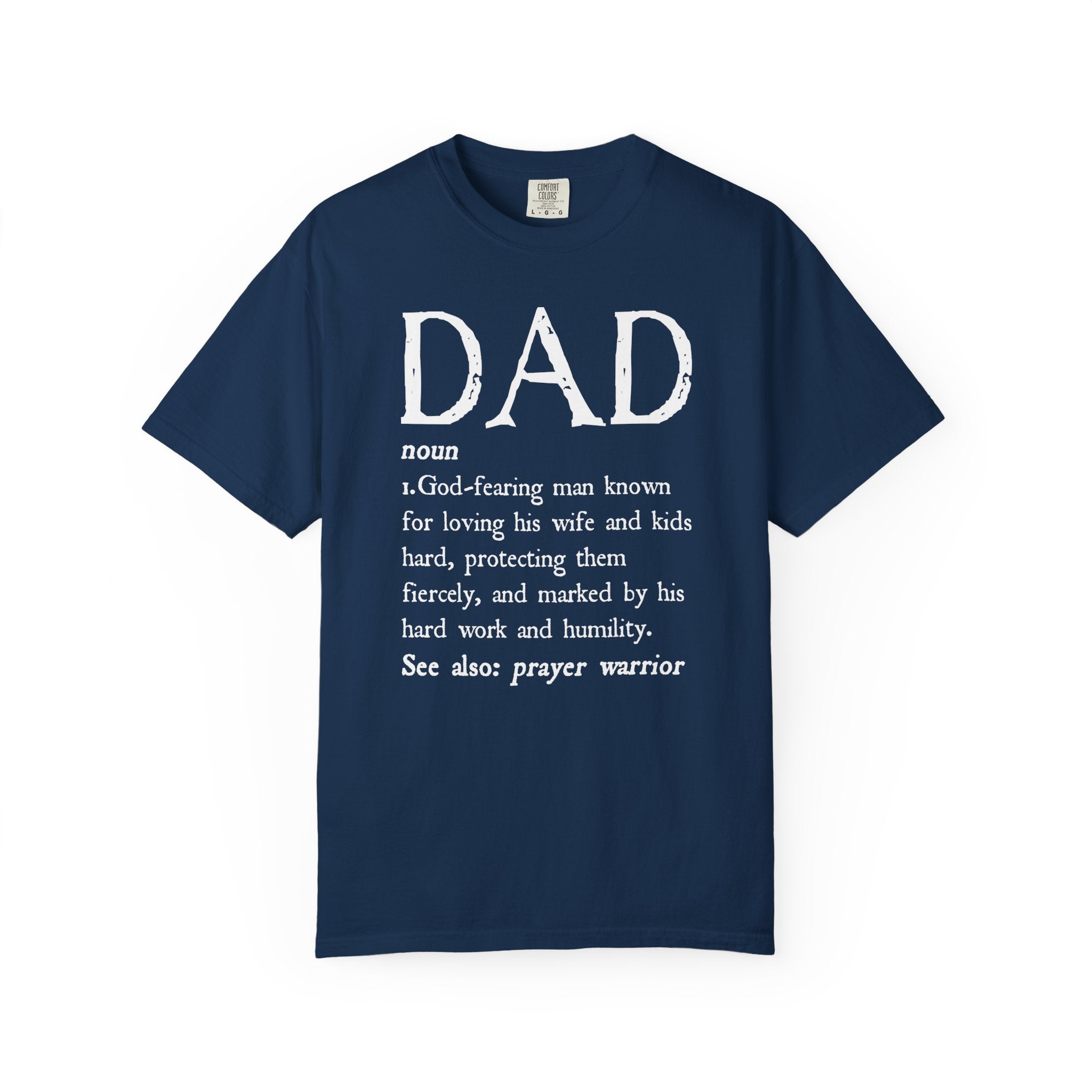 Copy of Dad Definition Christian T-Shirt (Front), Man of God Father Husband Protector Tee, Christian Dad Gift Shirt, Redeemed Faith Apparel