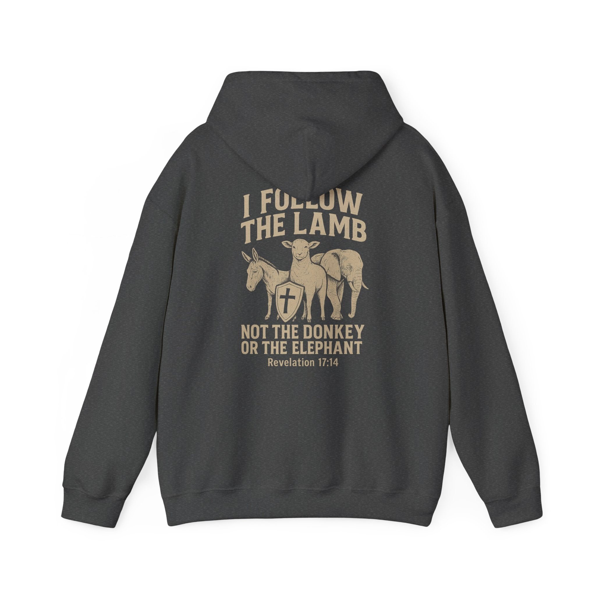 I Follow the Lamb Hoodie - Revelation 17:14 Christian Faith Sweatshirt, Jesus Over Politics Hoodie for Men and Women, Kingdom over Party