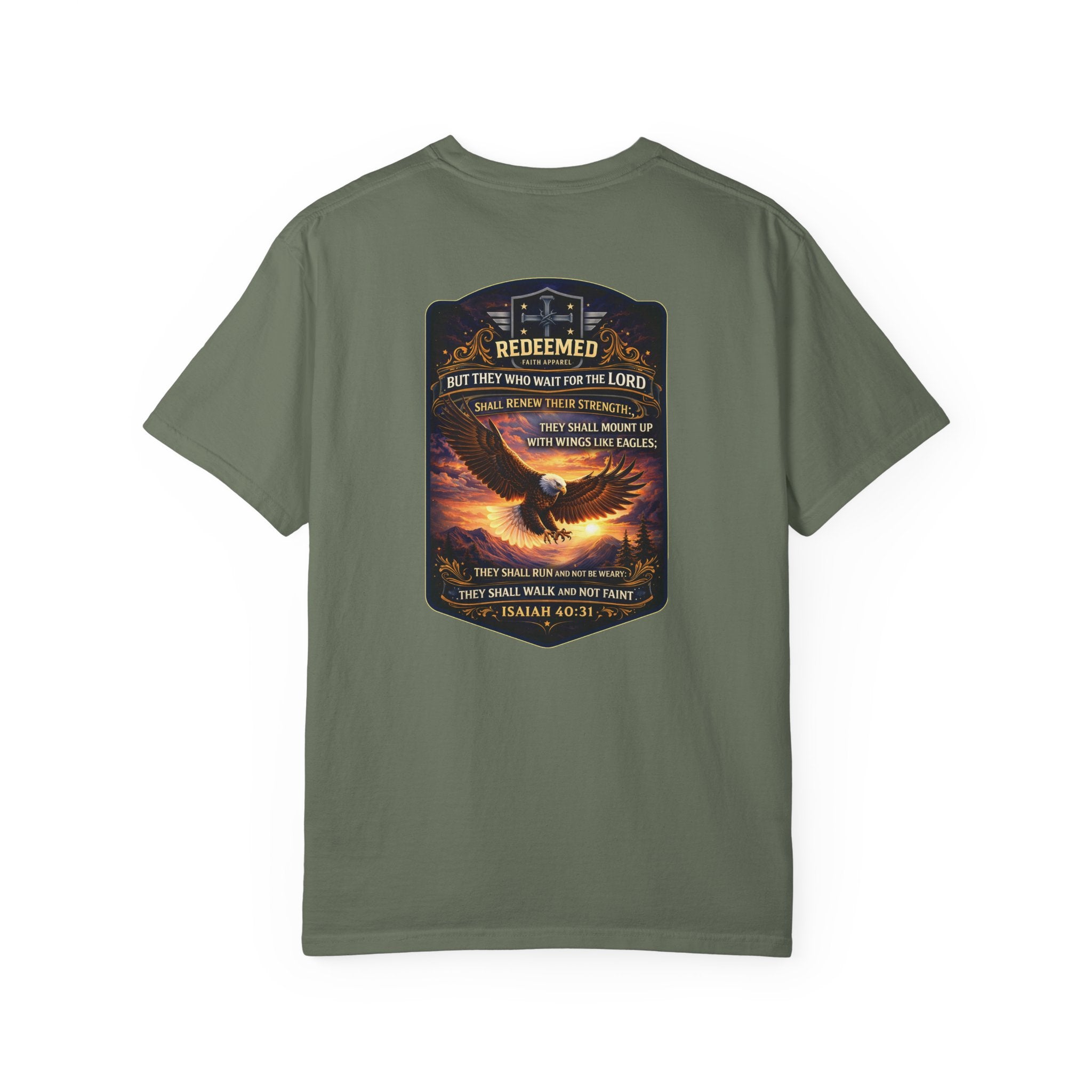 Isaiah 40 31 Christian T Shirt, Wings Like Eagles Shirt, Wait on the Lord Scripture Tee, Christian Encouragement, Redeemed Faith Apparel