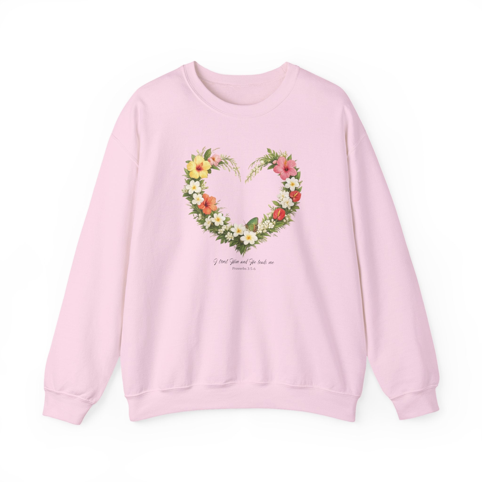 Trust God Sweatshirt, Proverbs 3 5 6 Christian Floral Sweatshirt, I Trust Him Faith Womens Gift, Redeemed Faith Apparel, Boho Sweatshirt