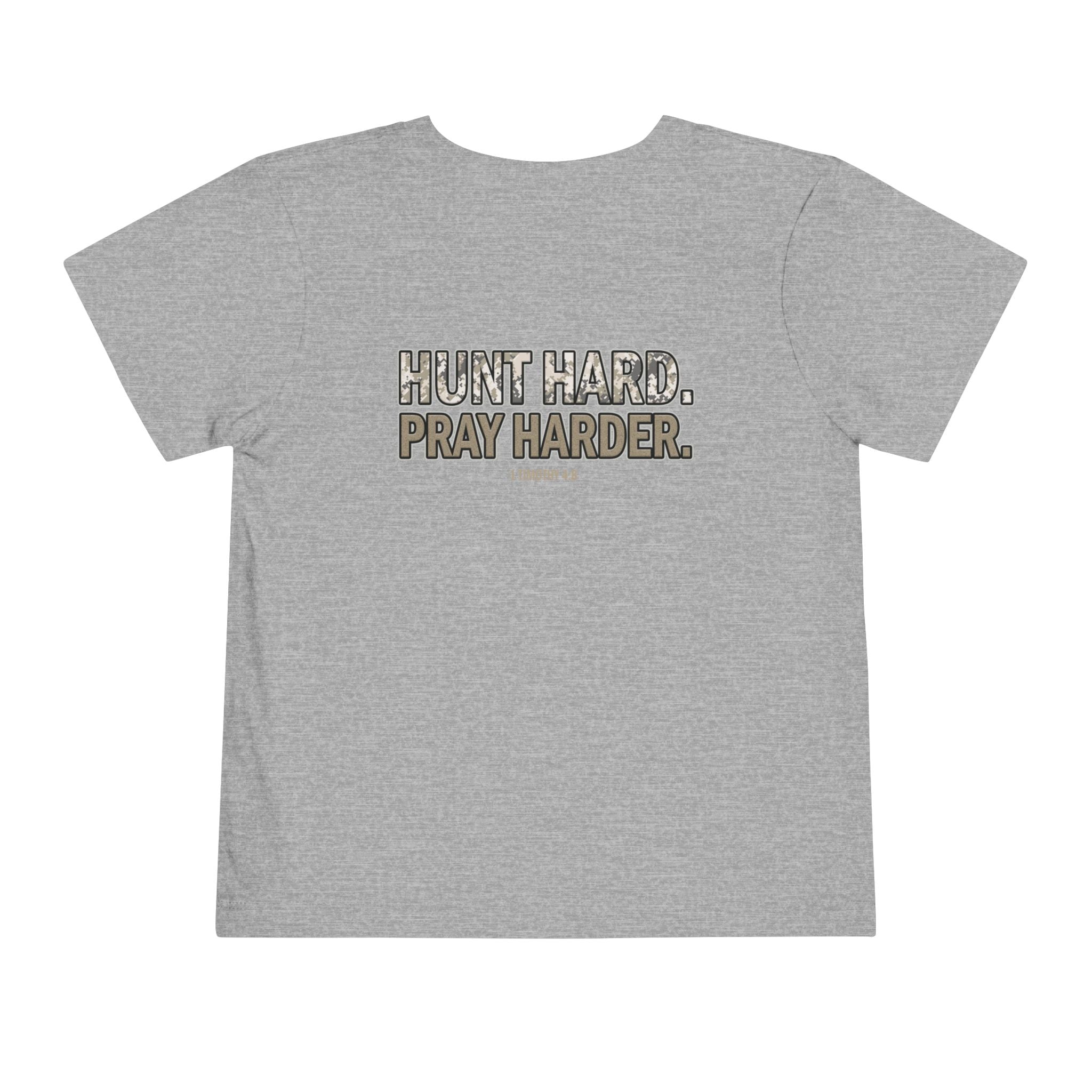 Hunt Pray Shirt, Christian Hunting Shirt Youth, Hunt Hard Pray Harder Shirt, 1 Timothy 4 8 Shirt, Kids Faith Shirt, Redeemed Faith Apparel