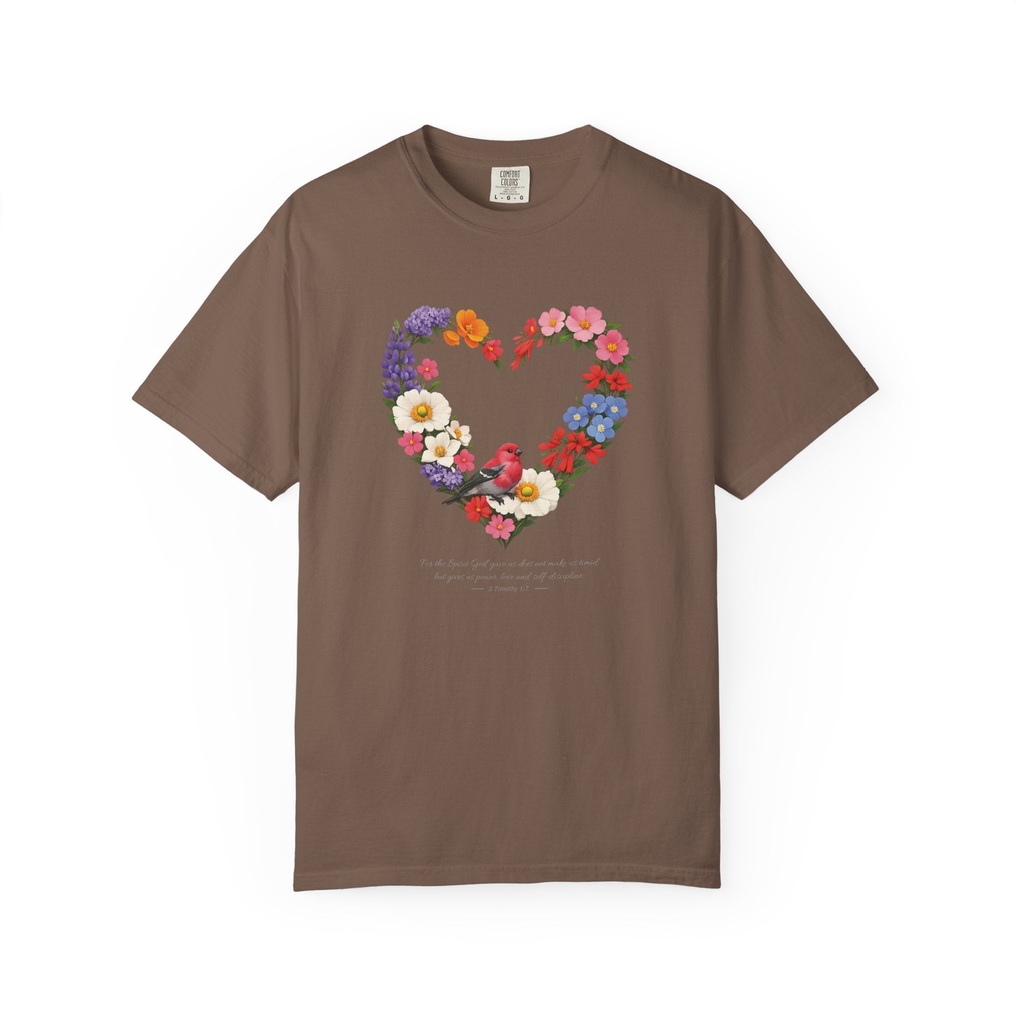 For God Has Not Given Us A Spirit Of Fear Floral Tee, 2 Timothy 1:7 Shirt, Christian Women Gift, Wildflower Heart, Redeemed Faith Apparel