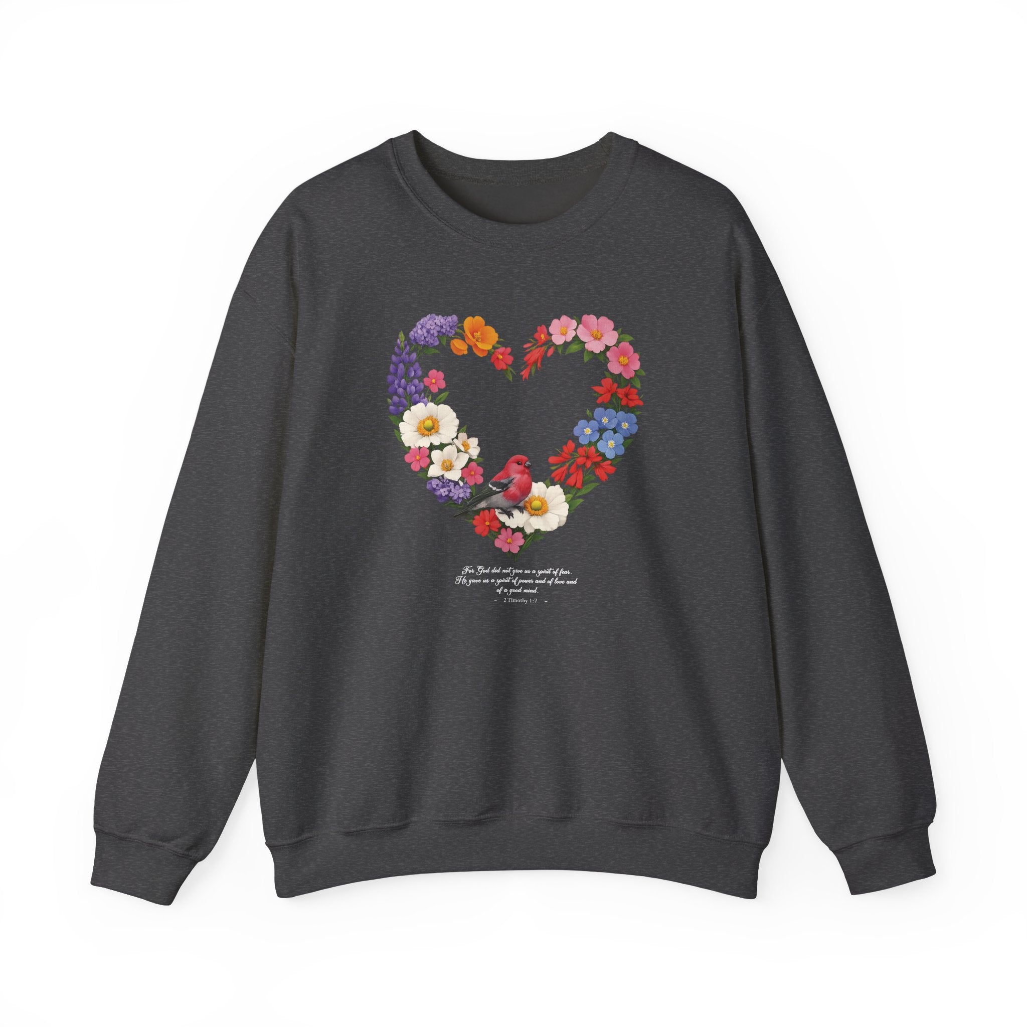 2 Timothy 1:7 Sweatshirt, God Gave Us a Spirit of Power, Love, Self Discipline, Bird Faith Womens Gift, Boho Top, Redeemed Faith Apparel