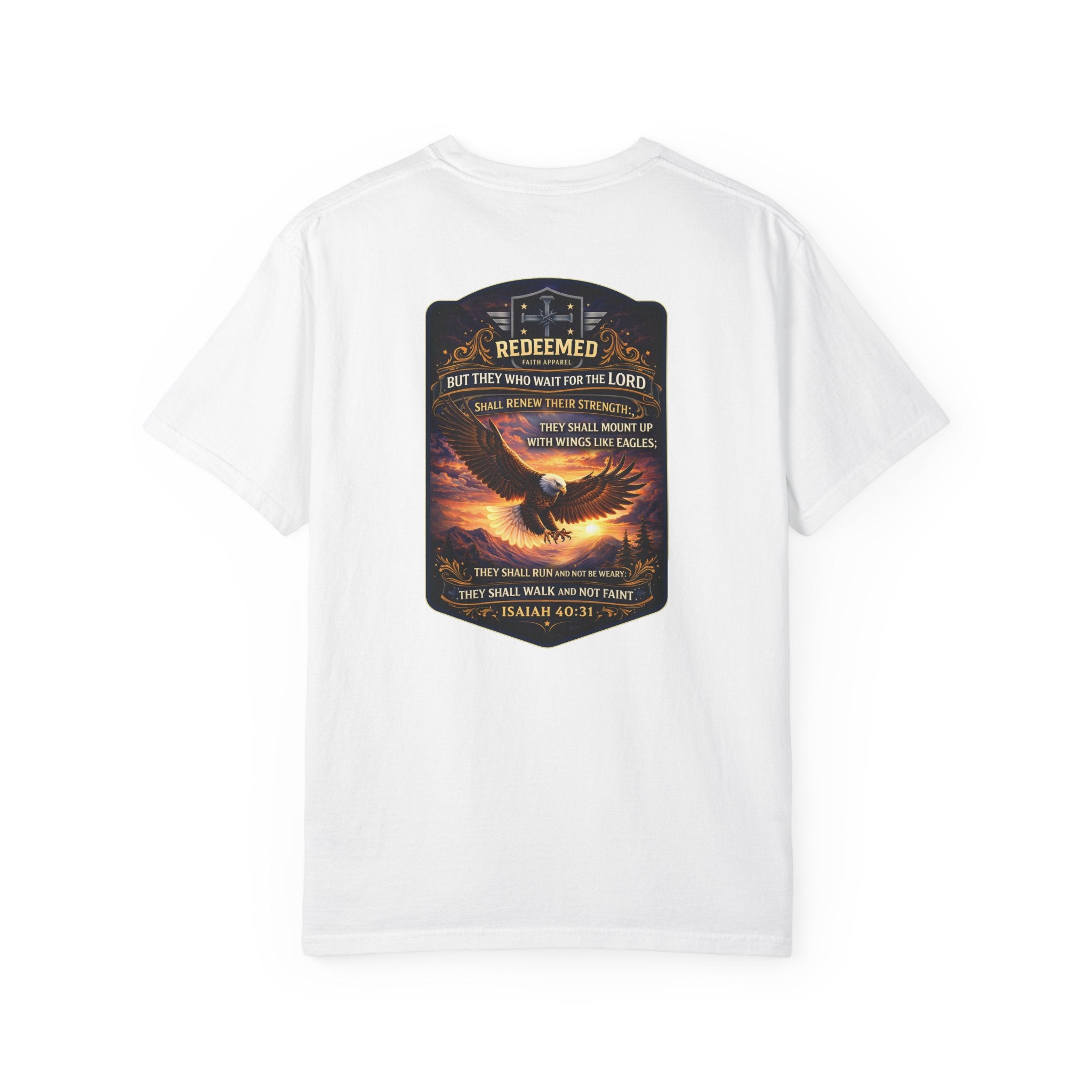 Isaiah 40 31 Christian T Shirt, Wings Like Eagles Shirt, Wait on the Lord Scripture Tee, Christian Encouragement, Redeemed Faith Apparel