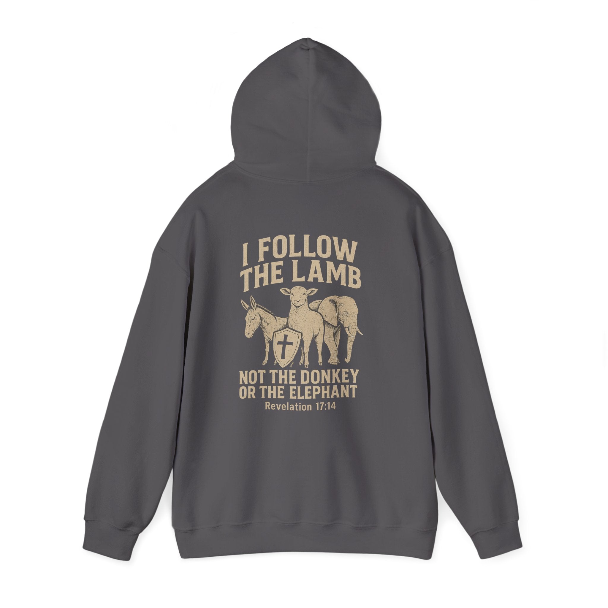 I Follow the Lamb Hoodie - Revelation 17:14 Christian Faith Sweatshirt, Jesus Over Politics Hoodie for Men and Women, Kingdom over Party