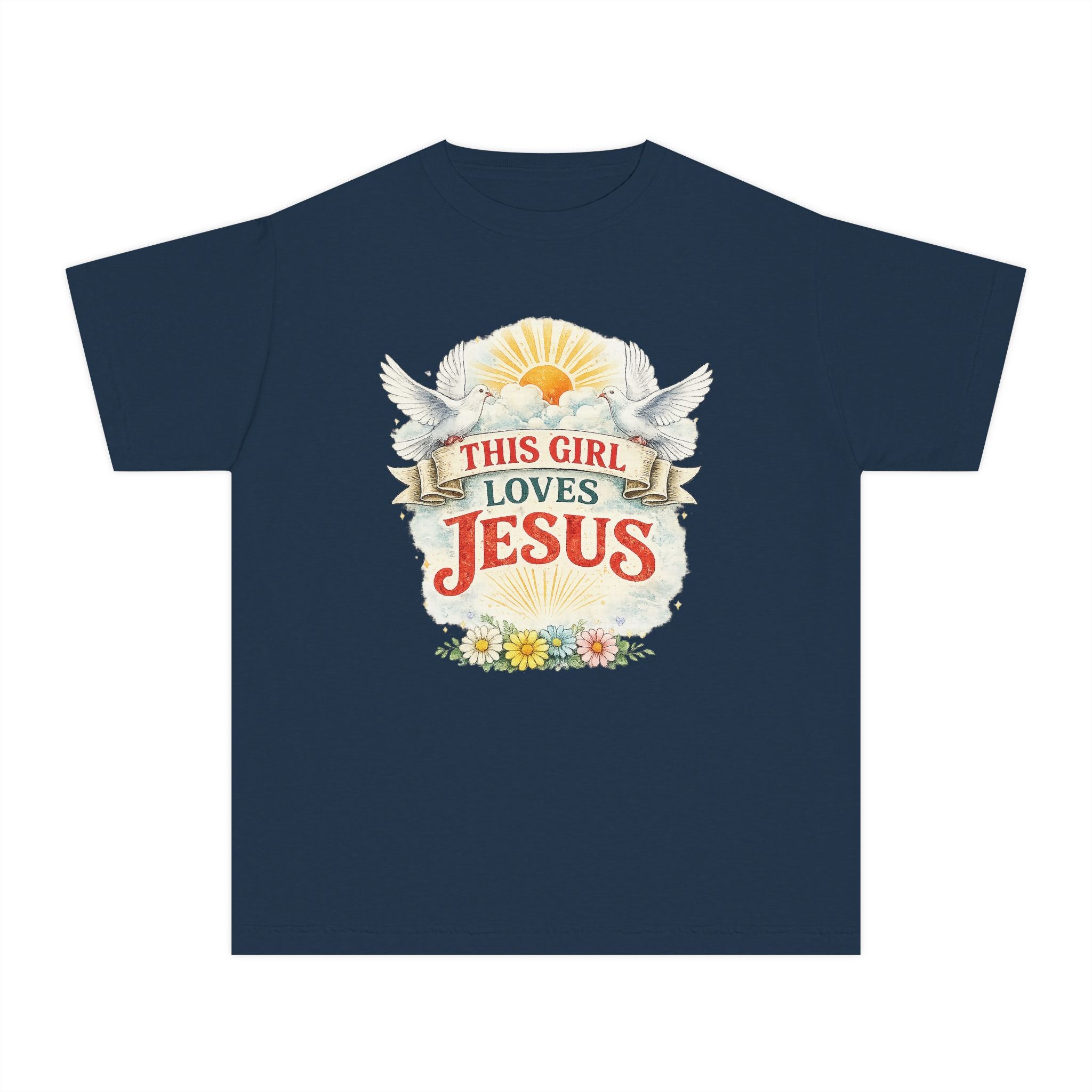 This Girl Loves Jesus Youth Shirt, Christian Girl Shirt, Faith Based Kids Shirt, Cute Christian Tee, Bible Shirt Girls, Christian Gift Kids