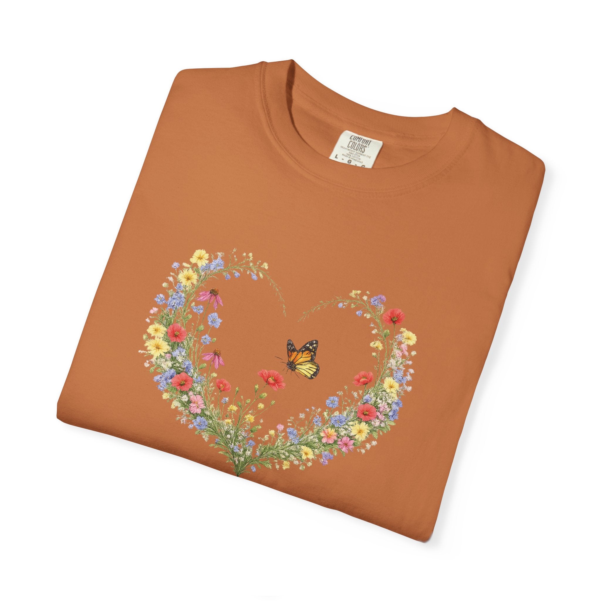 Blessed Are The Pure In Heart Floral Tee, Matthew 5:8 Christian Shirt, Christian Women Gift, Wildflower Heart, Redeemed Faith Apparel