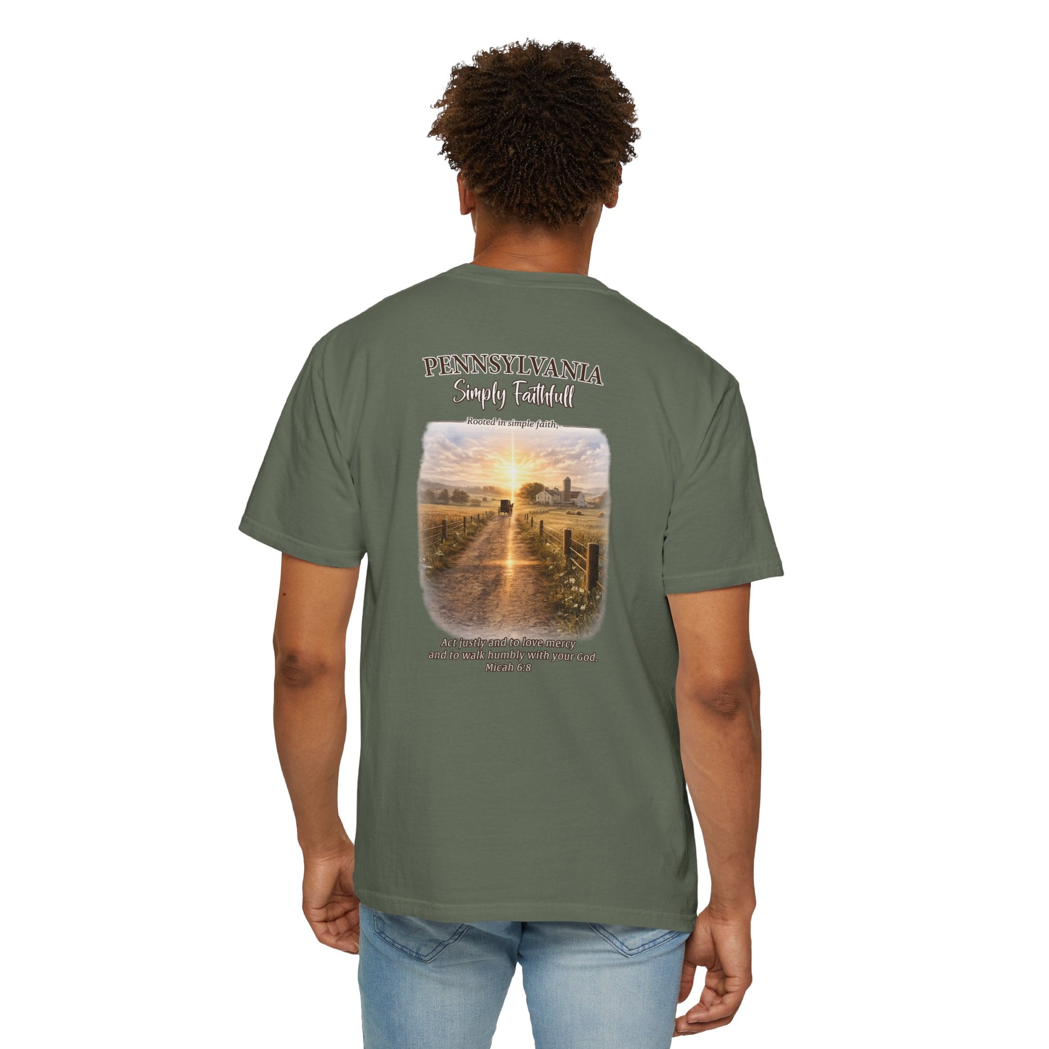 PA-Pennsylvania Simply Faithful Christian T Shirt, Amish Country Faith Tee, Micah 6:8 Shirt, PA Faith Shirt, God Bless America Collection