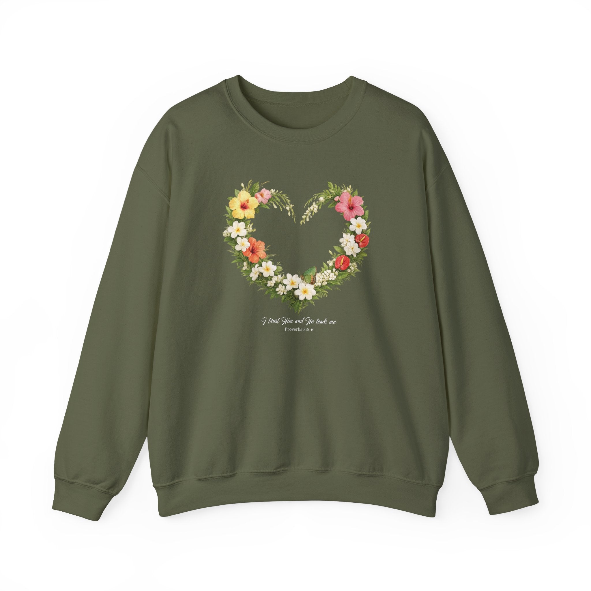 Trust God Sweatshirt, Proverbs 3 5 6 Christian Floral Sweatshirt, I Trust Him Faith Womens Gift, Redeemed Faith Apparel, Boho Sweatshirt