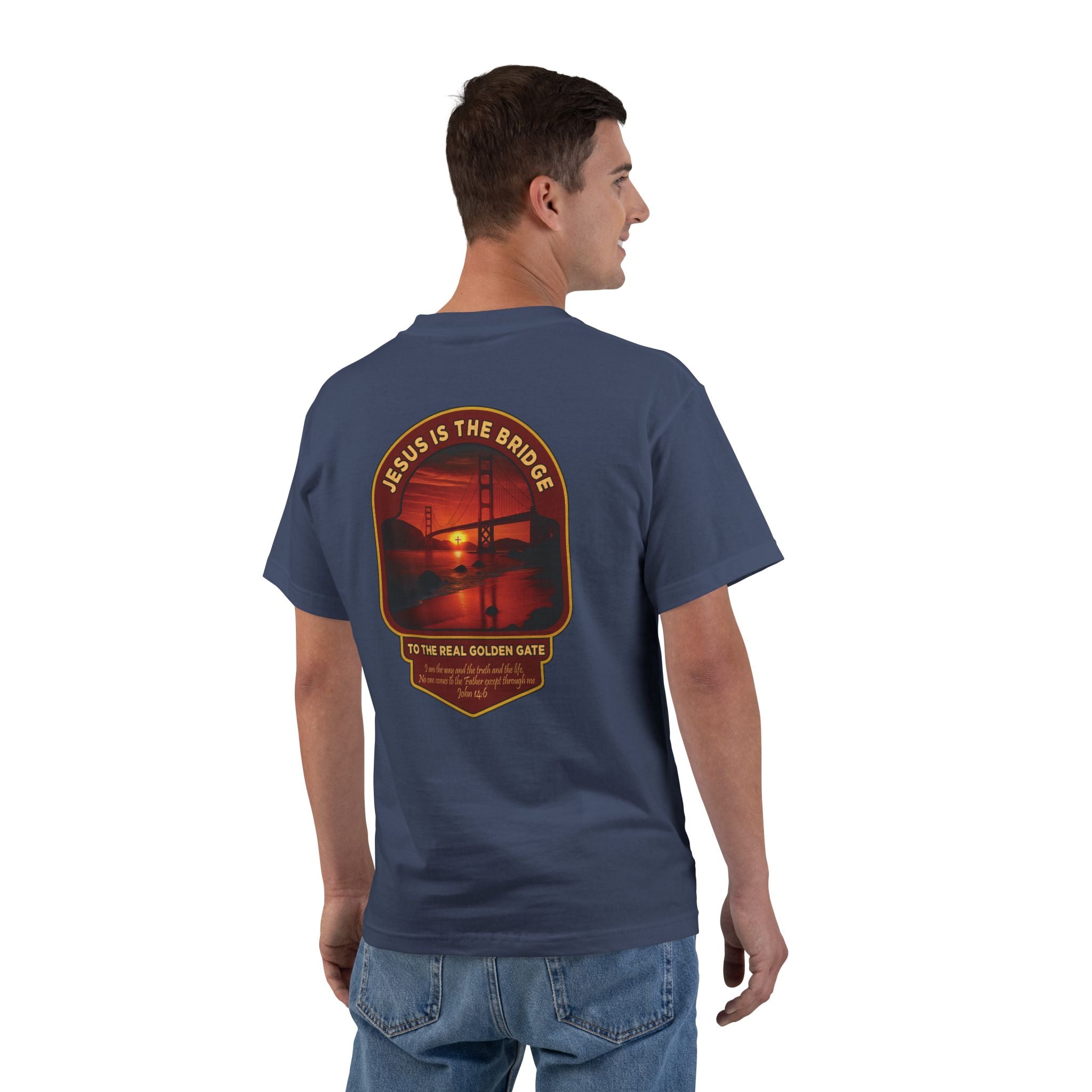 CA-Jesus Is the Bridge Shirt, Golden Gate, Christian California Tee, John 146 T-Shirt, Redeemed Faith Apparel, God Bless America Collection