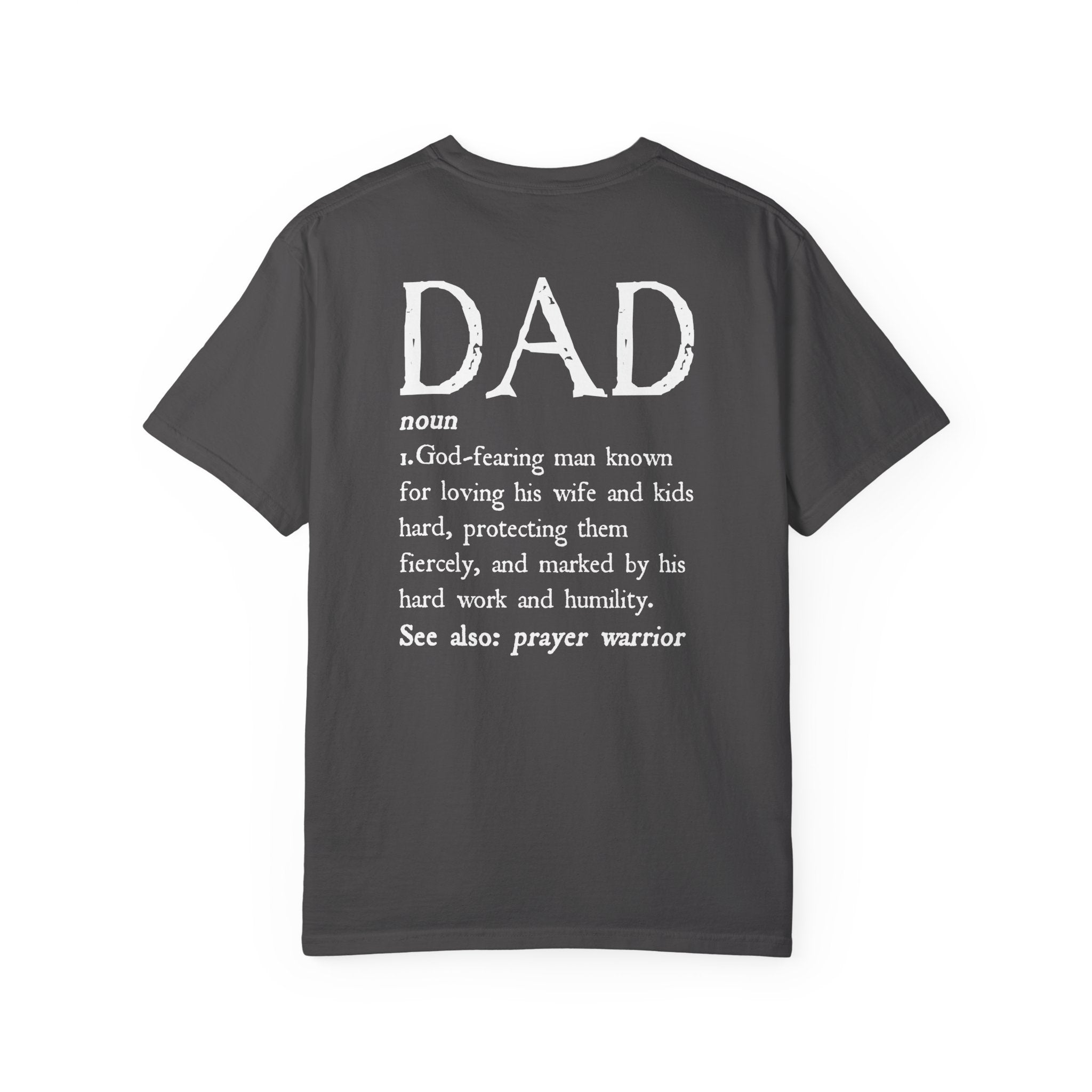 Dad Definition Christian T-Shirt (Back), Man of God Father Husband Protector Tee, Christian Dad Gift Shirt, Redeemed Faith Apparel