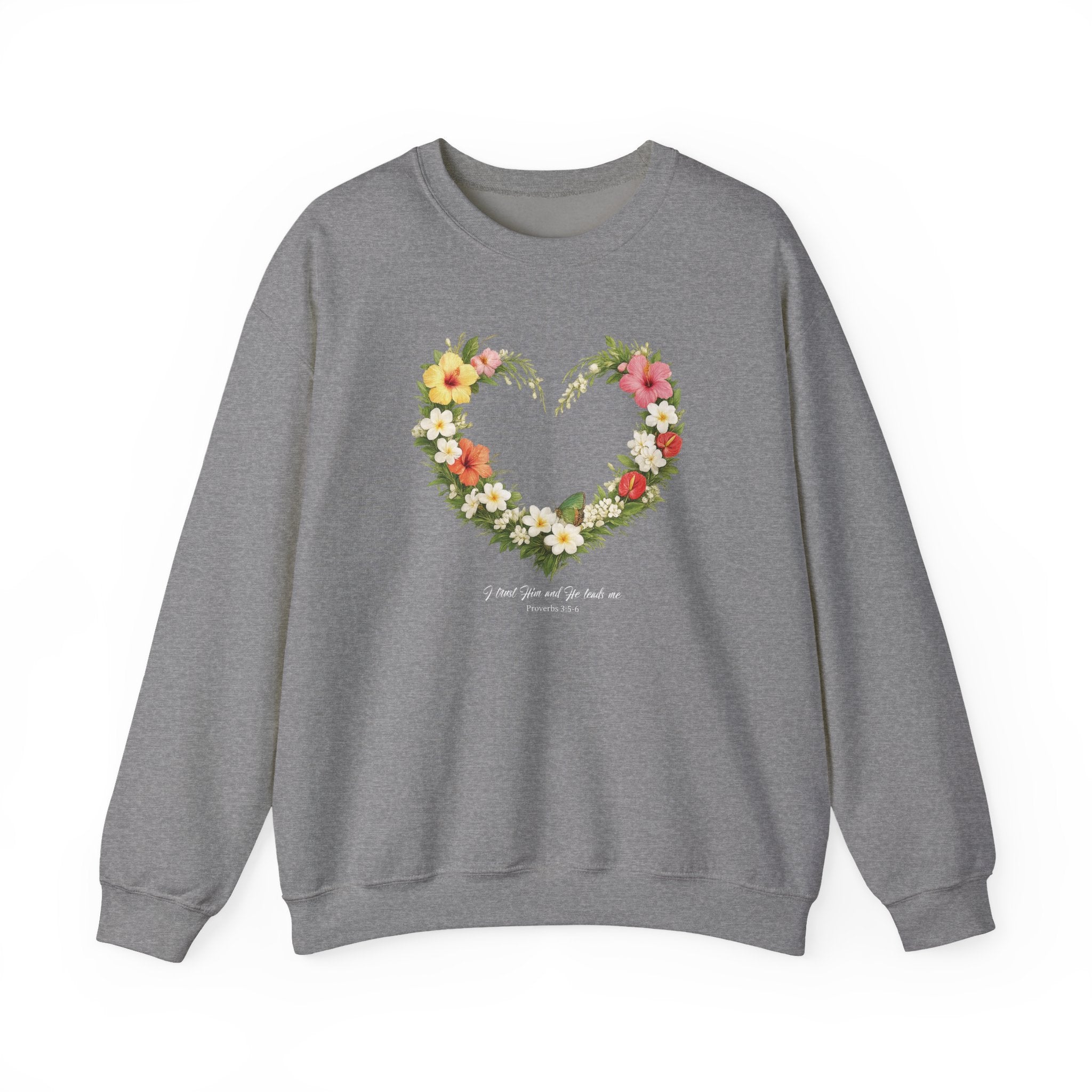 Trust God Sweatshirt, Proverbs 3 5 6 Christian Floral Sweatshirt, I Trust Him Faith Womens Gift, Redeemed Faith Apparel, Boho Sweatshirt