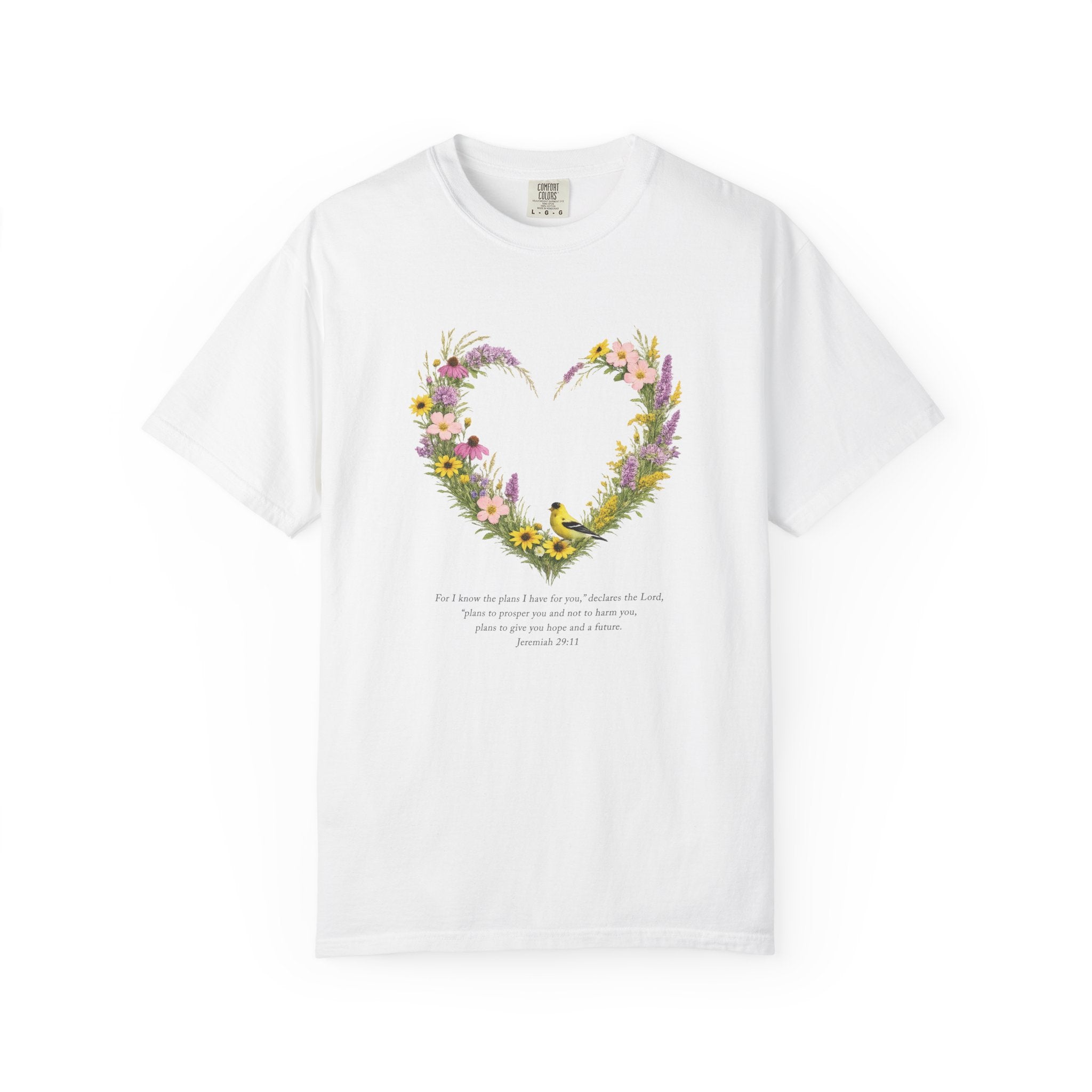 I Know The Plans I Have For You Floral Heart T-Shirt, Jeremiah 29:11 T Shirt, Christian Women Gift, Wildflower Heart, Redeemed Faith Apparel