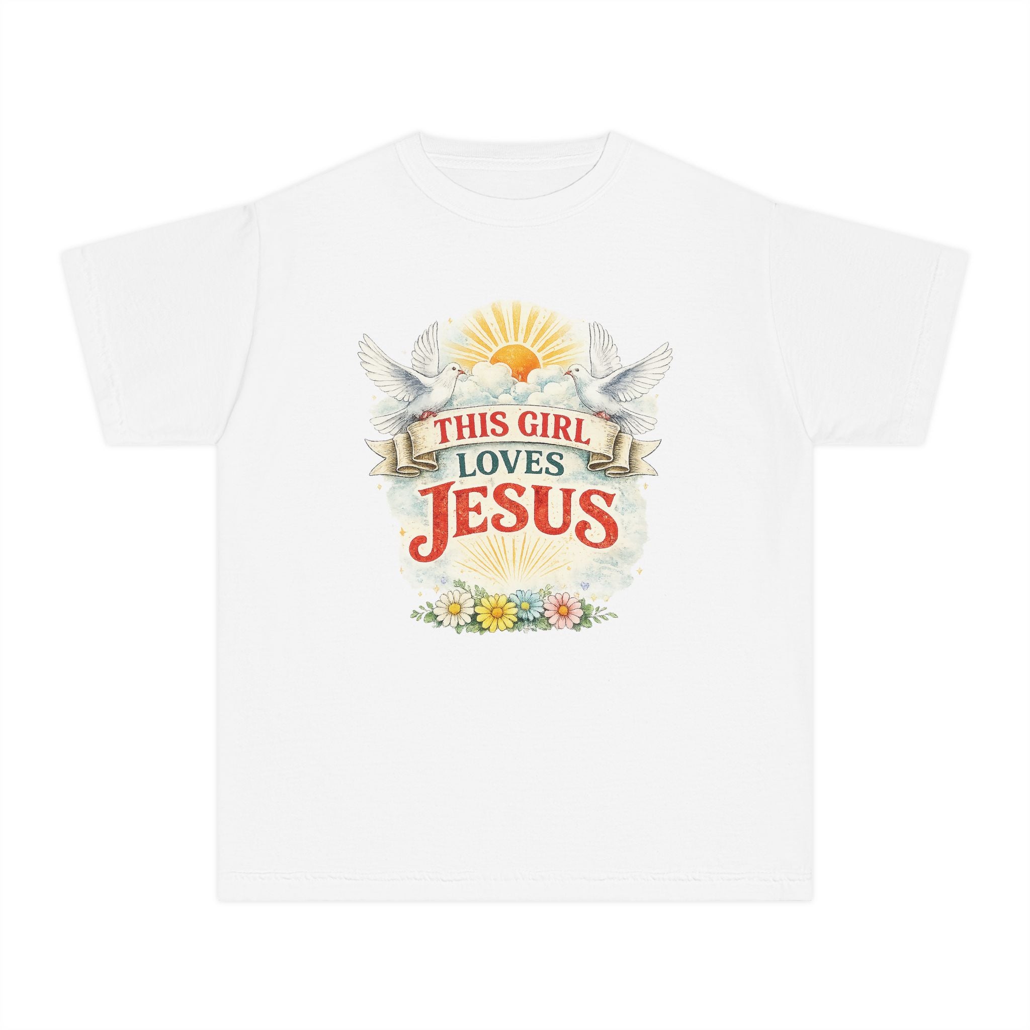 This Girl Loves Jesus Youth Shirt, Christian Girl Shirt, Faith Based Kids Shirt, Cute Christian Tee, Bible Shirt Girls, Christian Gift Kids