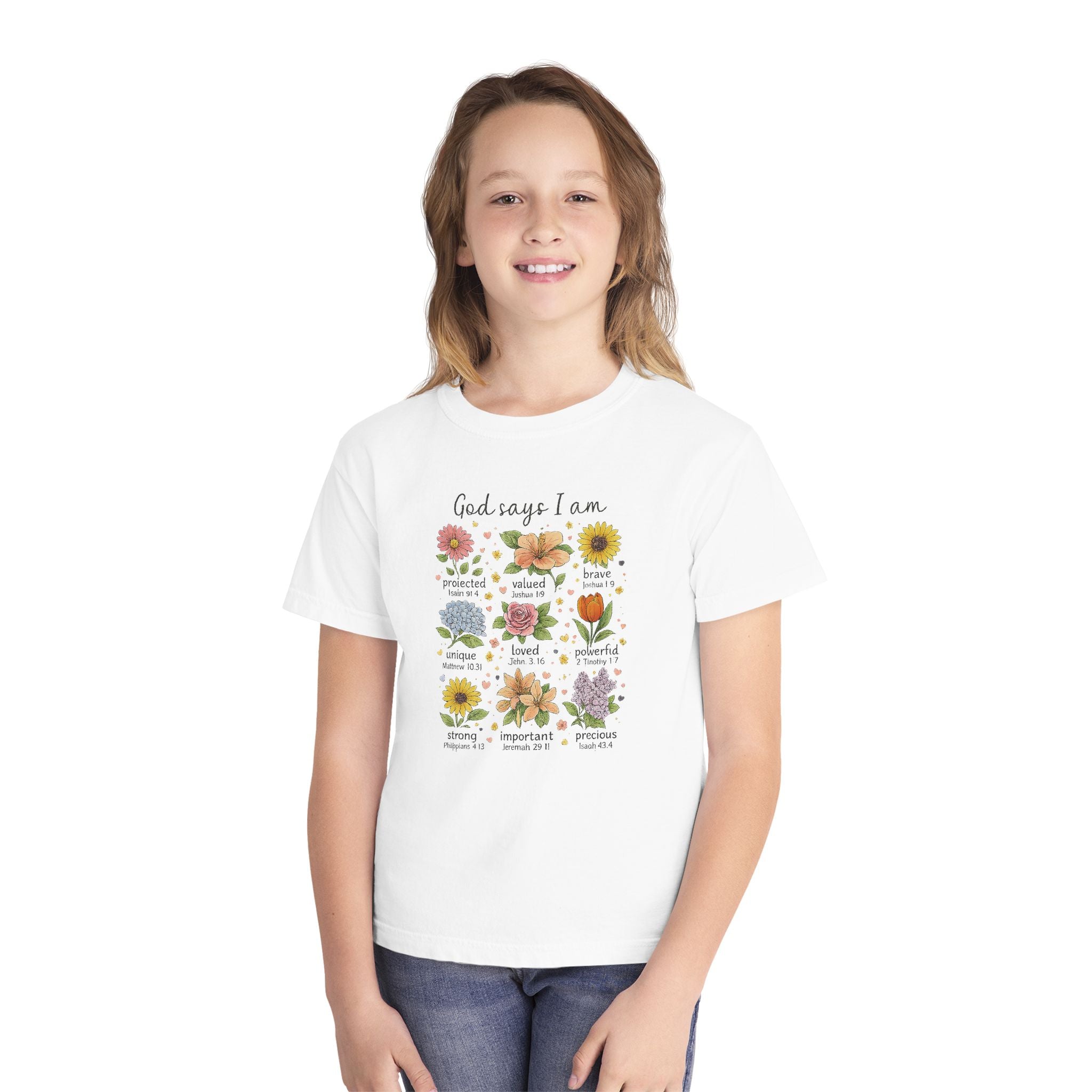 God Says I Am Youth Shirt, Christian Youth T Shirt, Bible Verse Youth Tee, Faith Shirt for Girls, Church Youth Shirt, Scripture Tee