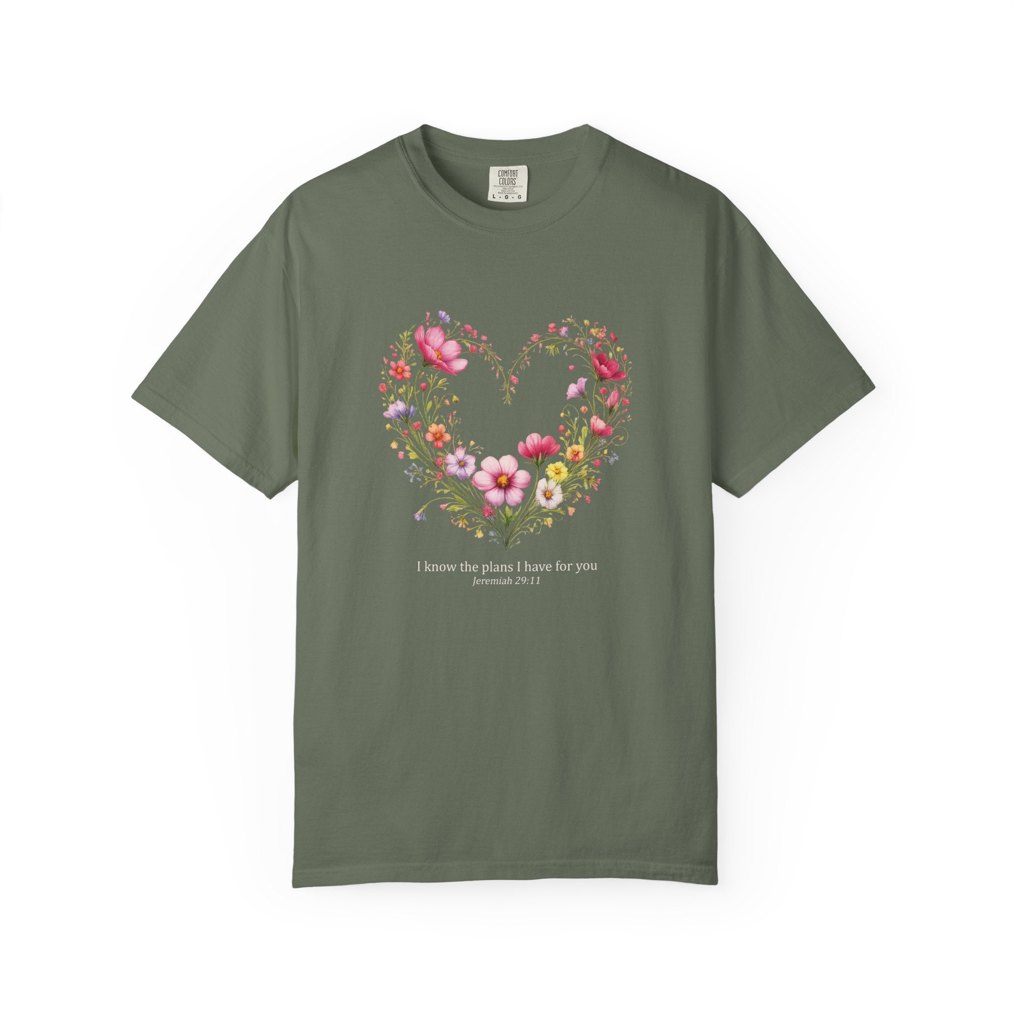 I Know The Plans I Have For You Floral Tee, Jeremiah 29:11 Christian Shirt, Christian Women Gift, Wildflower Heart, Redeemed Faith Apparel