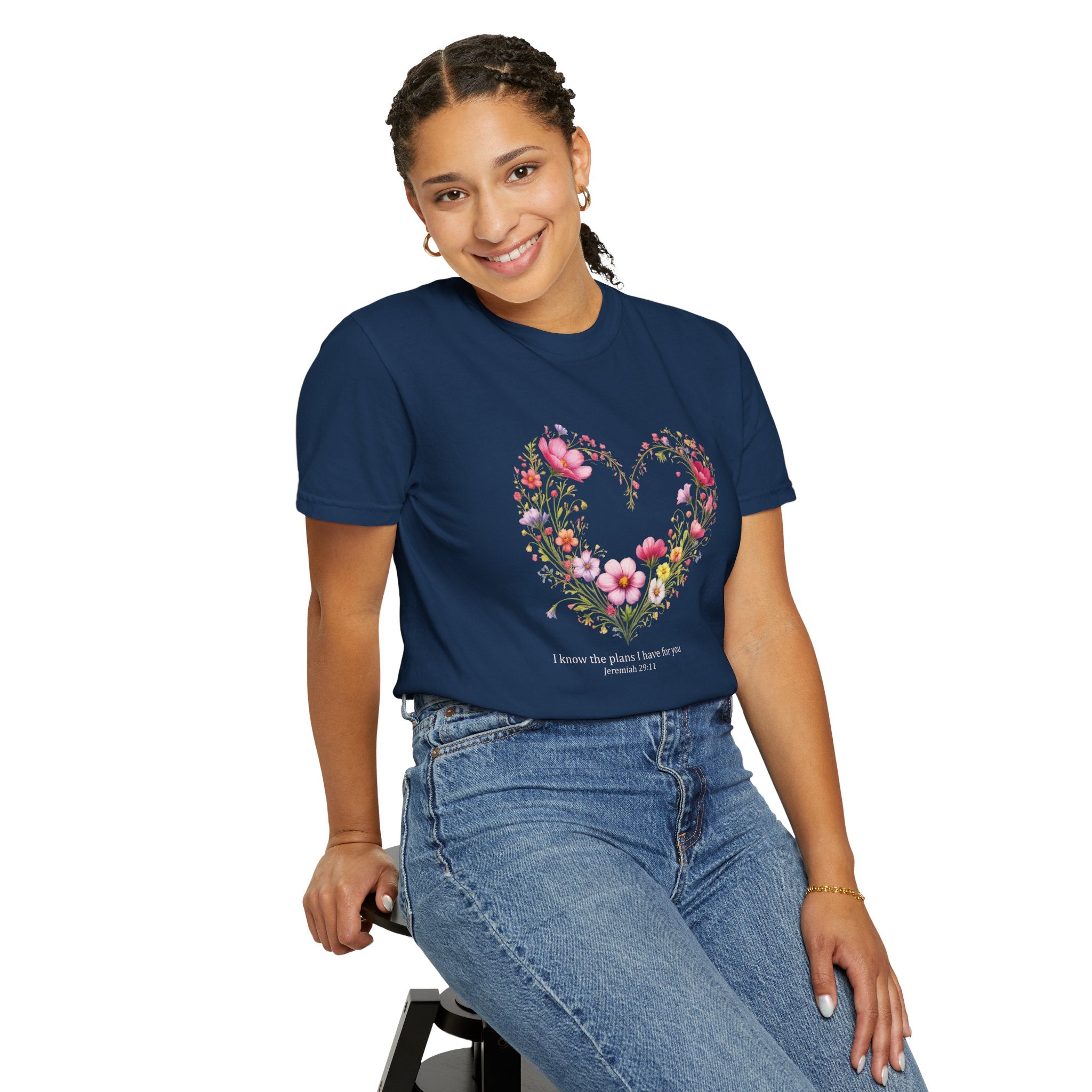 I Know The Plans I Have For You Floral Tee, Jeremiah 29:11 Christian Shirt, Christian Women Gift, Wildflower Heart, Redeemed Faith Apparel