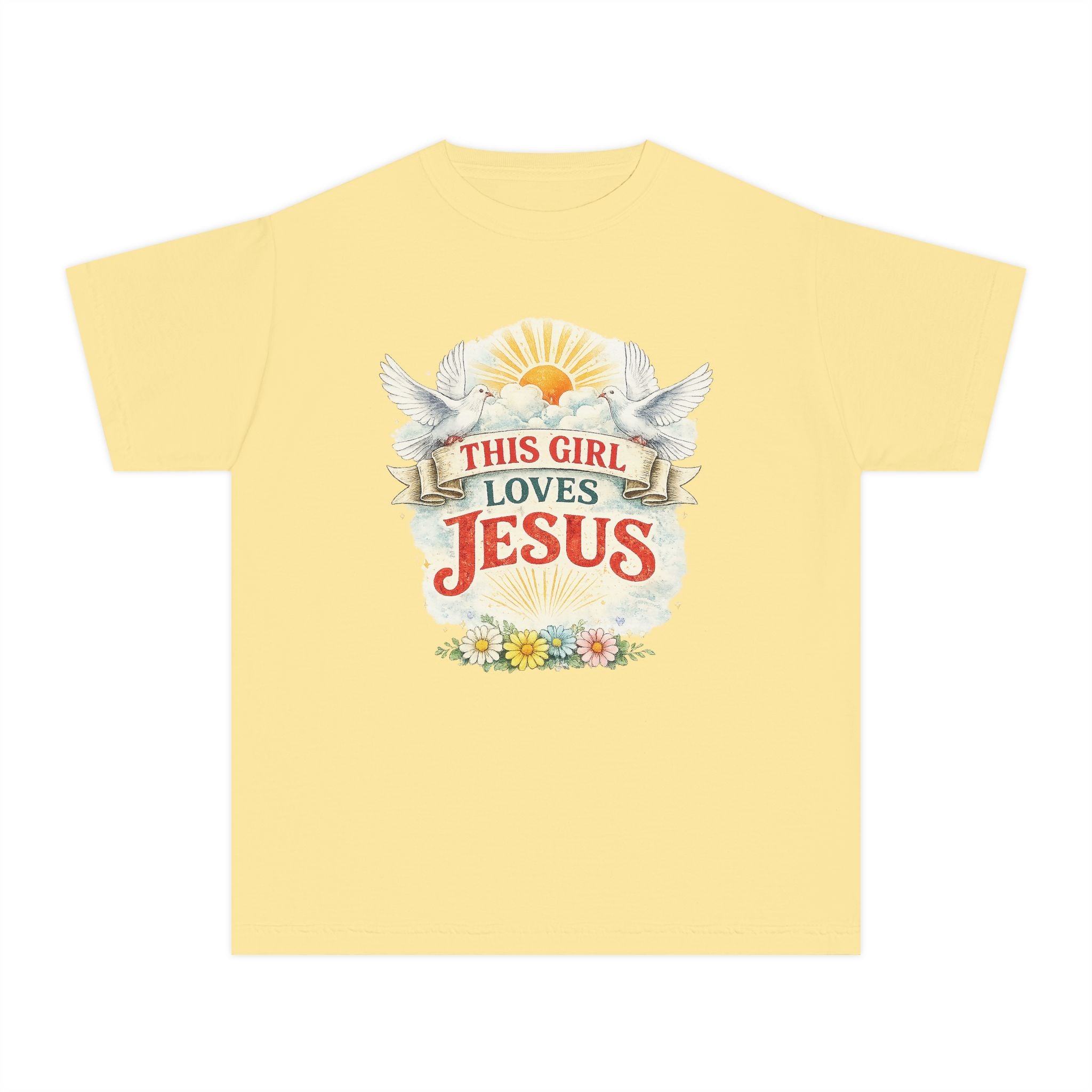 This Girl Loves Jesus Youth Shirt, Christian Girl Shirt, Faith Based Kids Shirt, Cute Christian Tee, Bible Shirt Girls, Christian Gift Kids