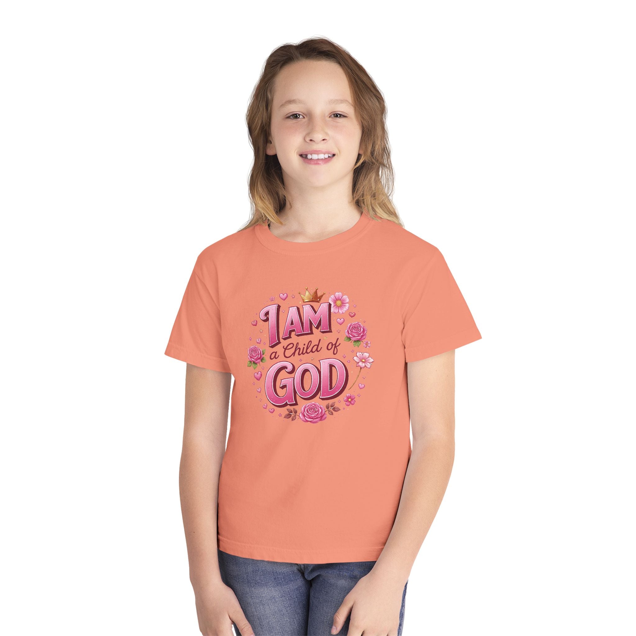 I Am a Child of God Youth Shirt, Christian Girl Shirt, Faith Shirt for Girls, Bible Shirt Youth, Christian Kids Tee, Church Shirt