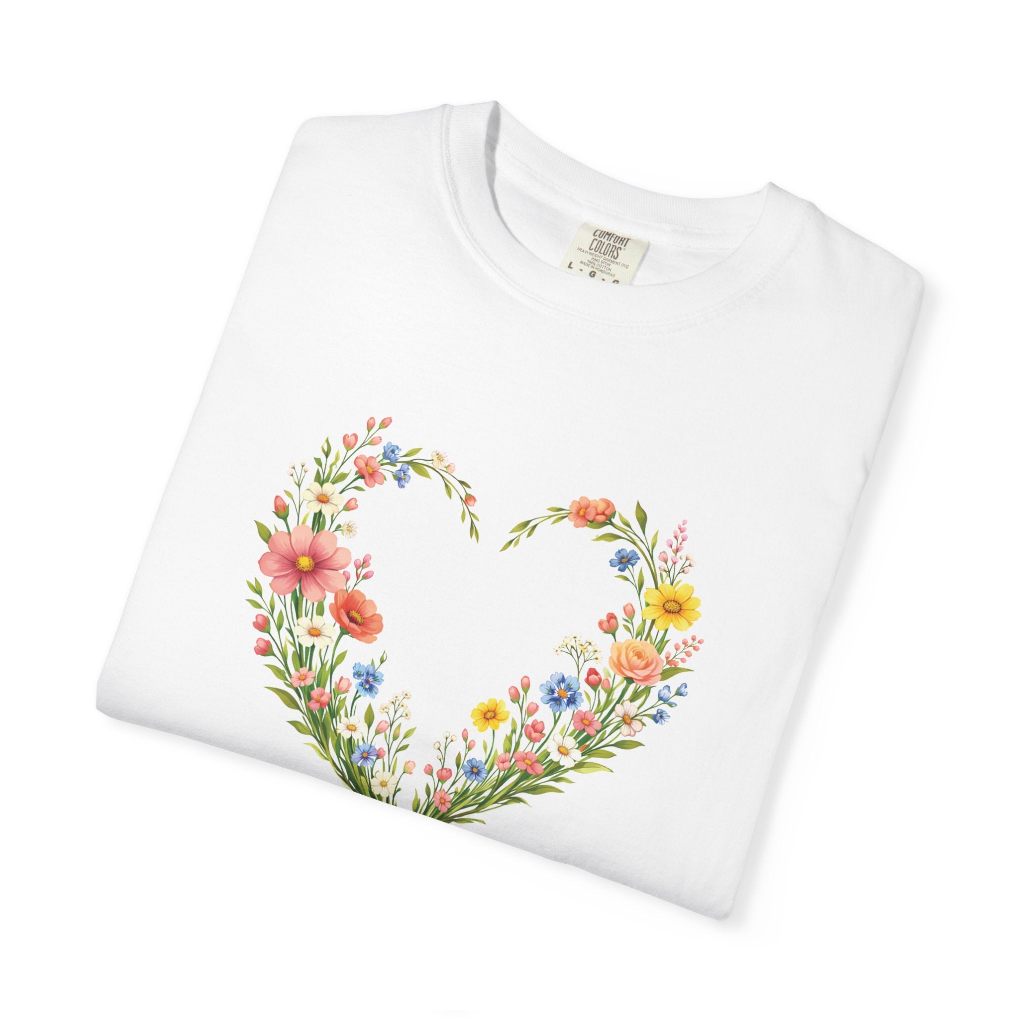 I Will Walk By Faith Floral T Shirt, 2 Corinthians 5:7 Christian Shirt, Christian Women Gift, Wildflower Heart tee, Redeemed Faith Apparel