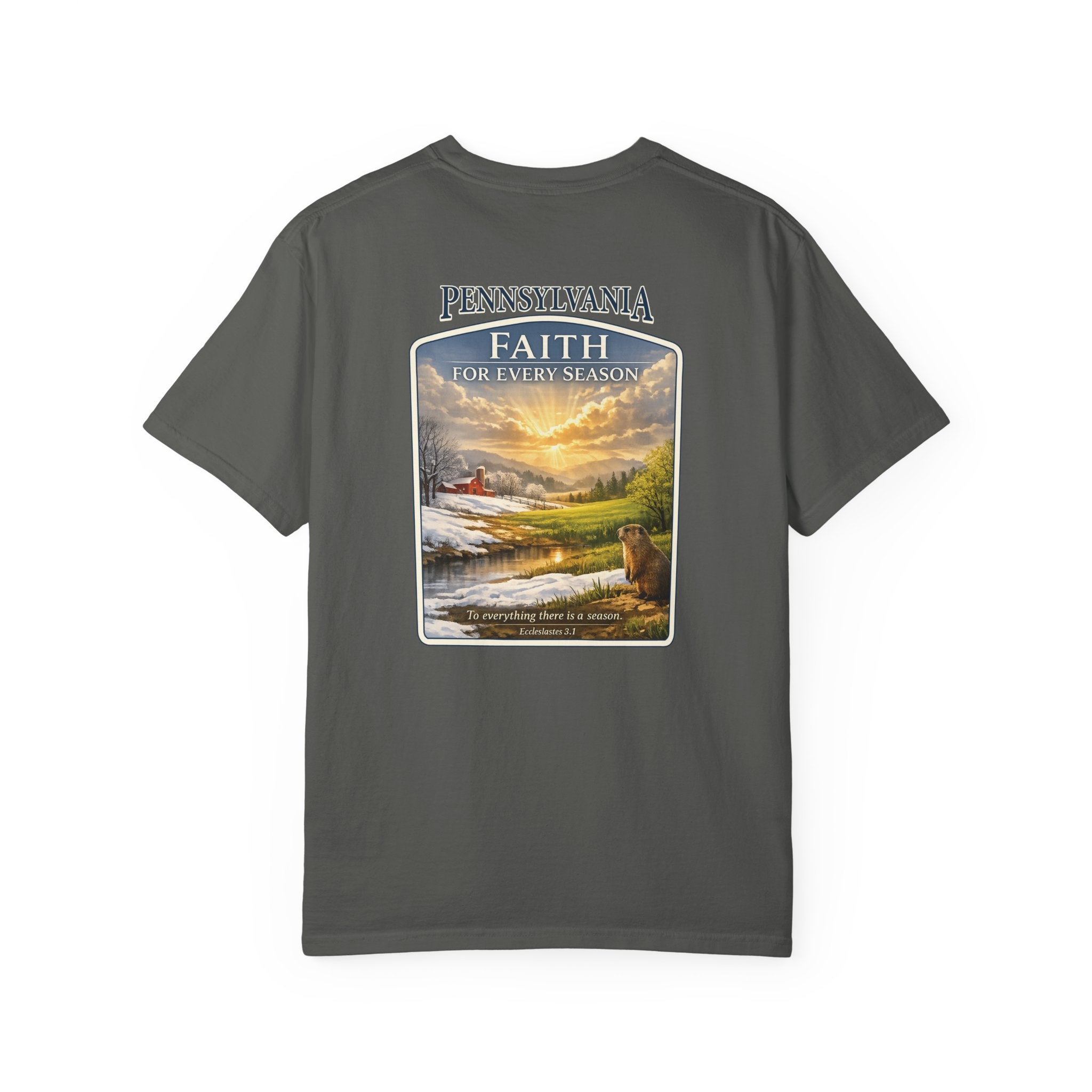 PA-Pennsylvania Faith for Every Season Christian T Shirt, Groundhog Day Faith Tee, Ecclesiastes 3:1 Shirt, God Bless America Collection