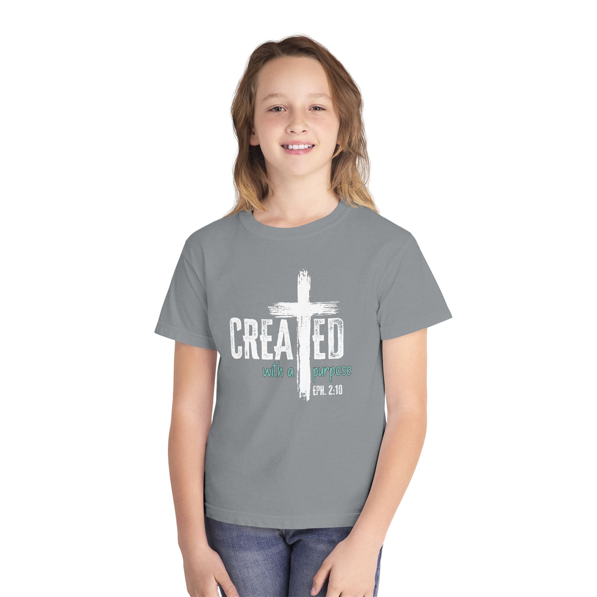 Created with a Purpose Youth Shirt, Christian Youth Shirt, Ephesians 2:10 Shirt, Faith Shirt for Kids, Christian Tee, Church Shirt