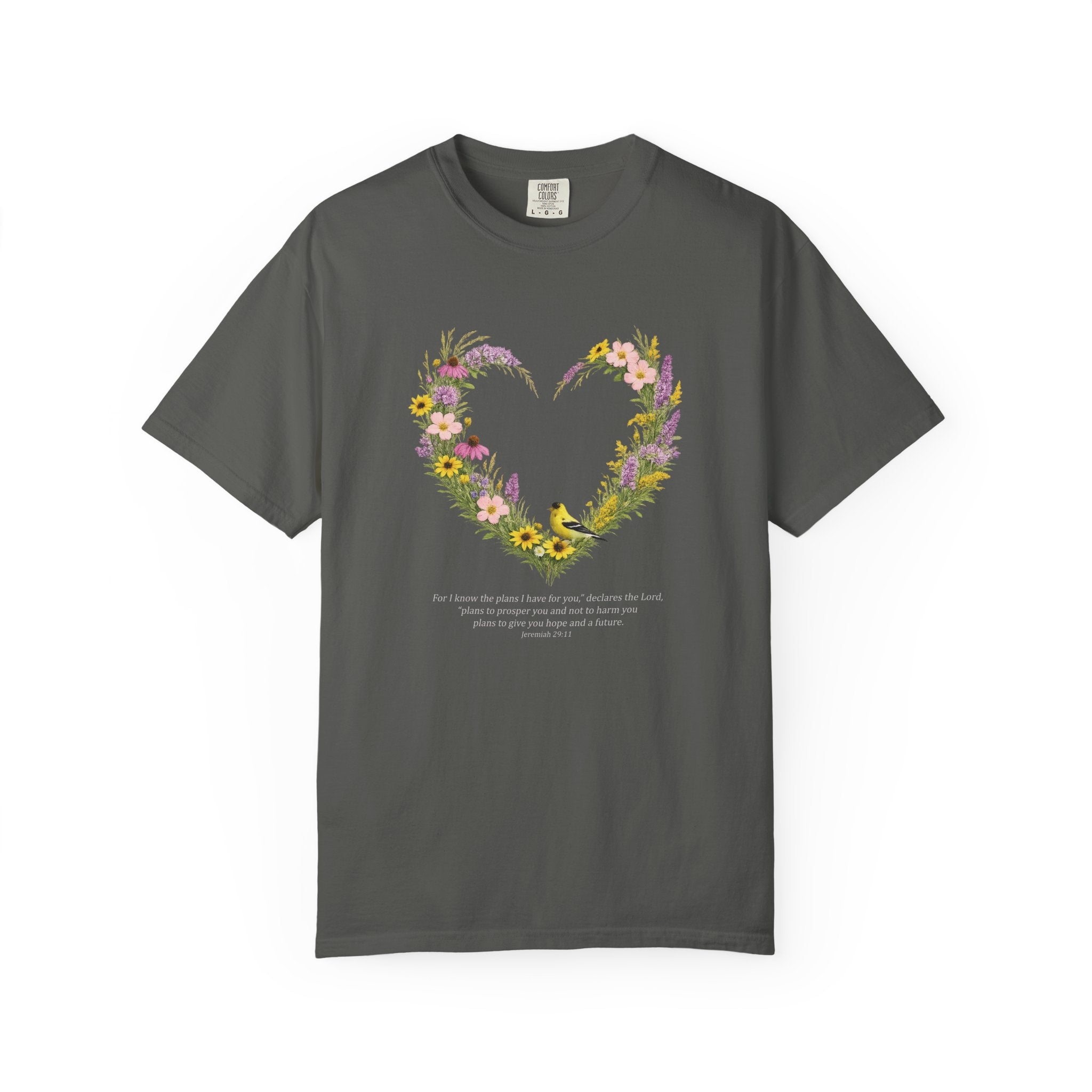 I Know The Plans I Have For You Floral Heart T-Shirt, Jeremiah 29:11 T Shirt, Christian Women Gift, Wildflower Heart, Redeemed Faith Apparel