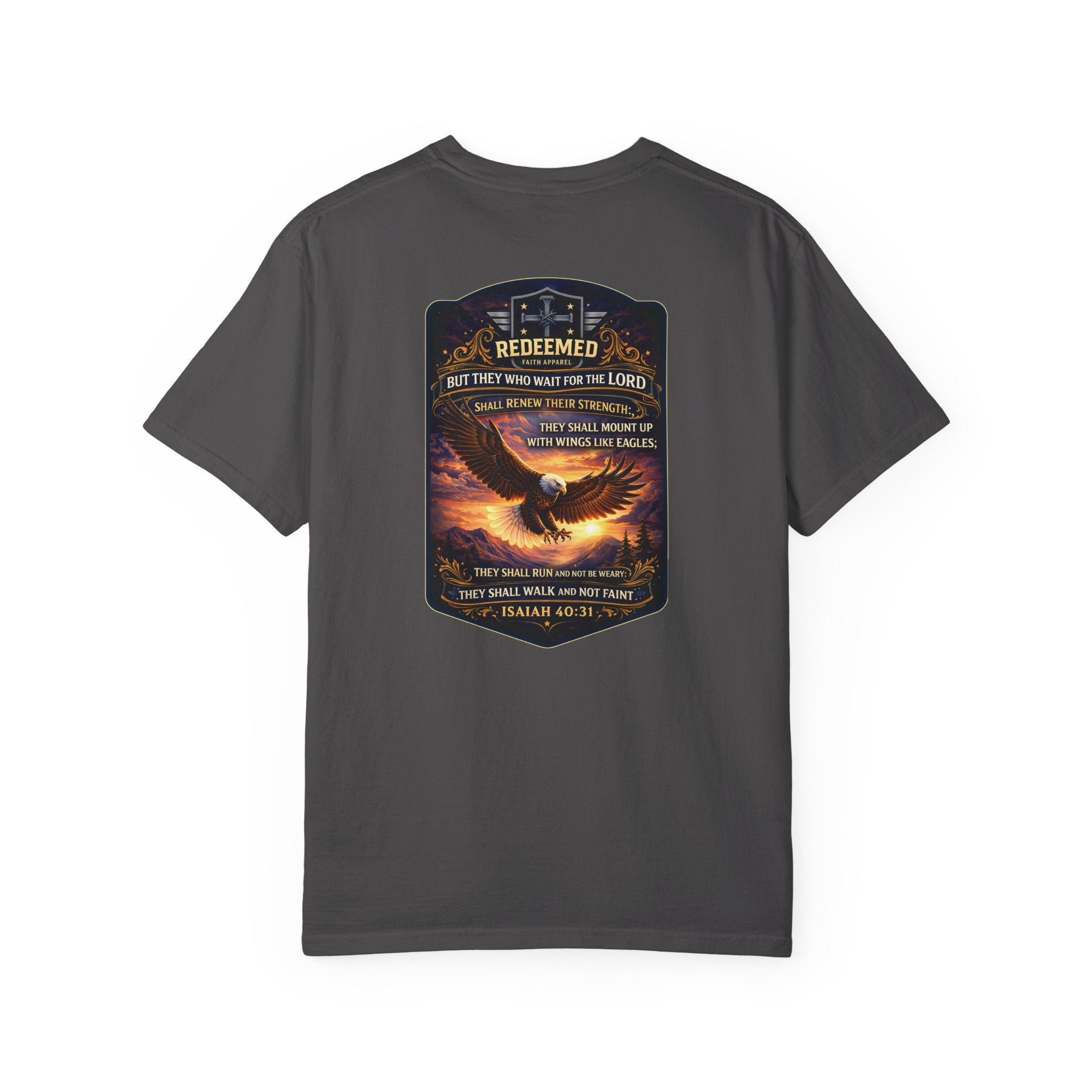 Isaiah 40 31 Christian T Shirt, Wings Like Eagles Shirt, Wait on the Lord Scripture Tee, Christian Encouragement, Redeemed Faith Apparel