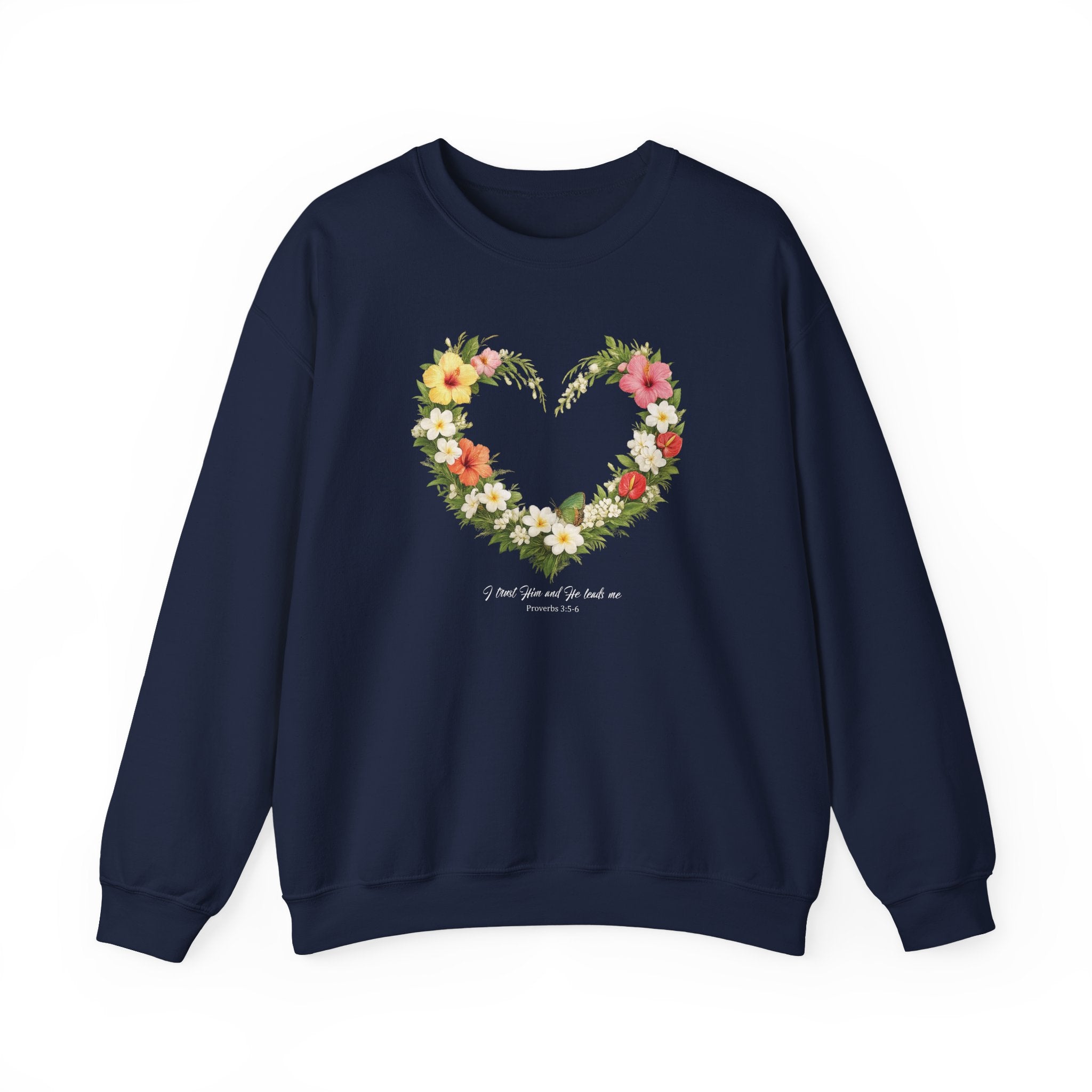 Trust God Sweatshirt, Proverbs 3 5 6 Christian Floral Sweatshirt, I Trust Him Faith Womens Gift, Redeemed Faith Apparel, Boho Sweatshirt