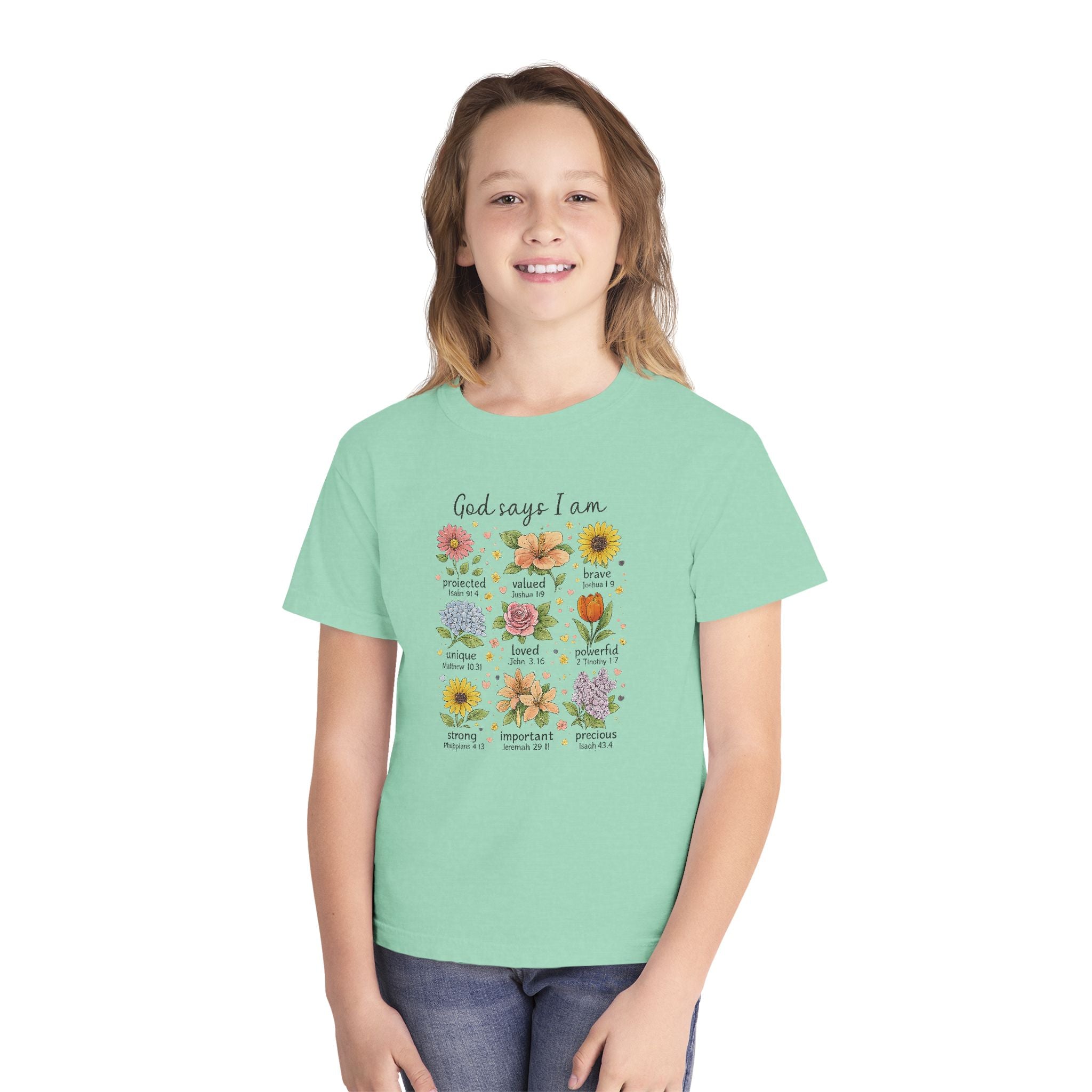 God Says I Am Youth Shirt, Christian Youth T Shirt, Bible Verse Youth Tee, Faith Shirt for Girls, Church Youth Shirt, Scripture Tee