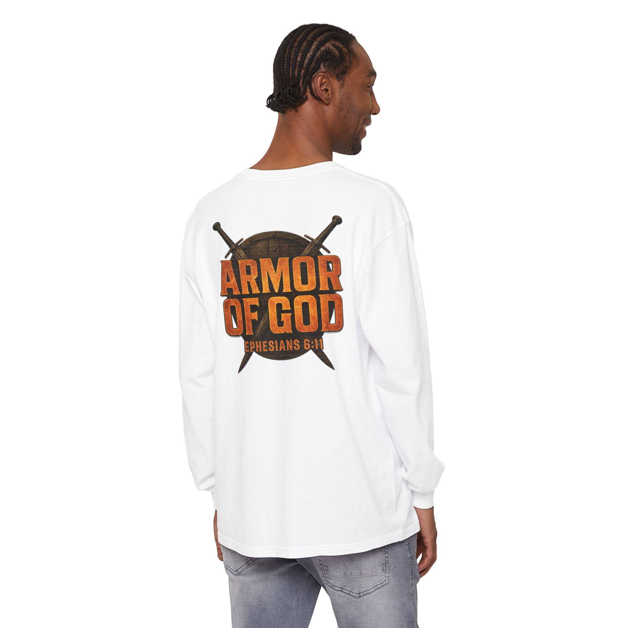 Armor of God Christian Long Sleeve T Shirt, Ephesians 6:11 Shirt, Christian Warrior Faith Shirt, Bible Verse Shirt, Redeemed Faith Apparel
