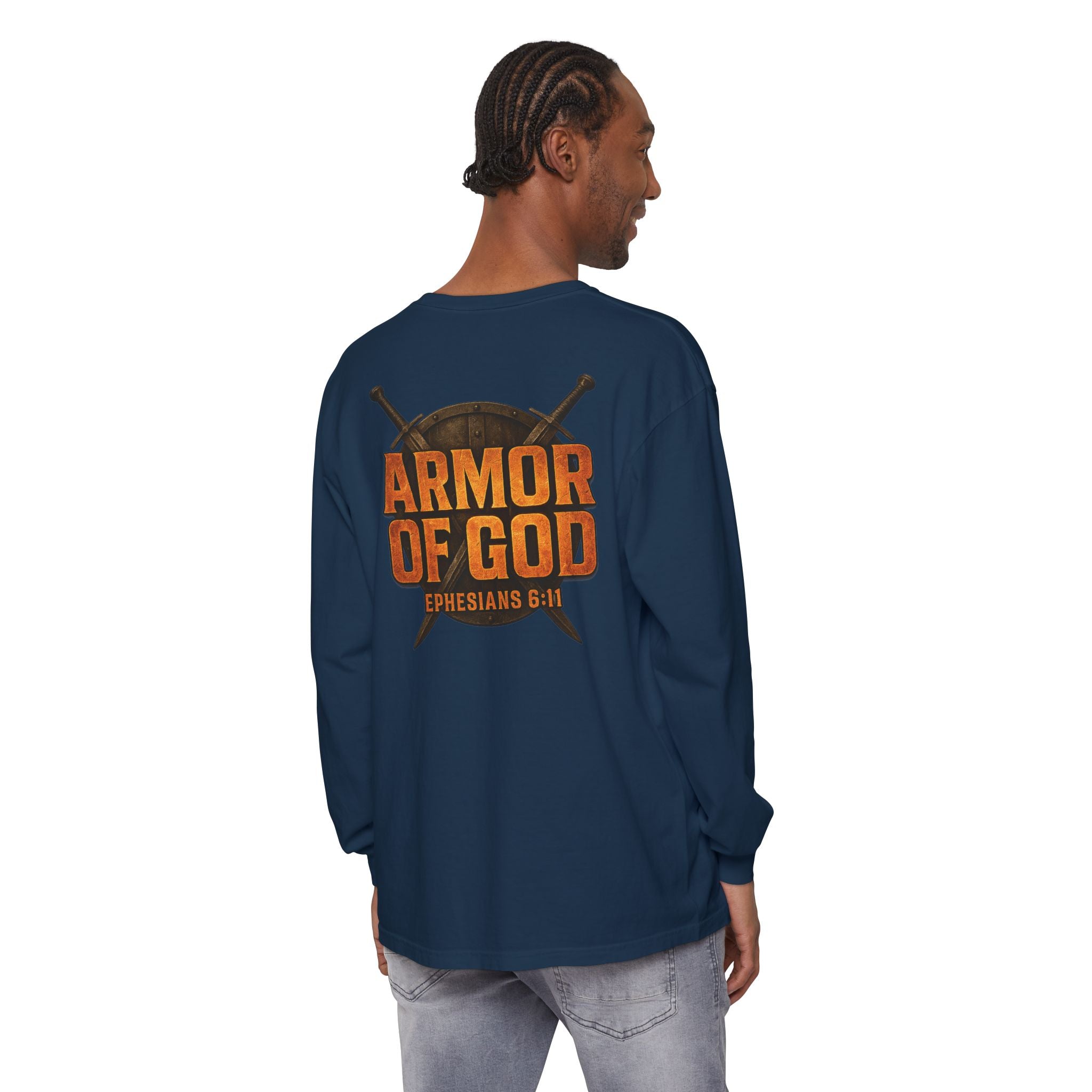 Armor of God Christian Long Sleeve T Shirt, Ephesians 6:11 Shirt, Christian Warrior Faith Shirt, Bible Verse Shirt, Redeemed Faith Apparel