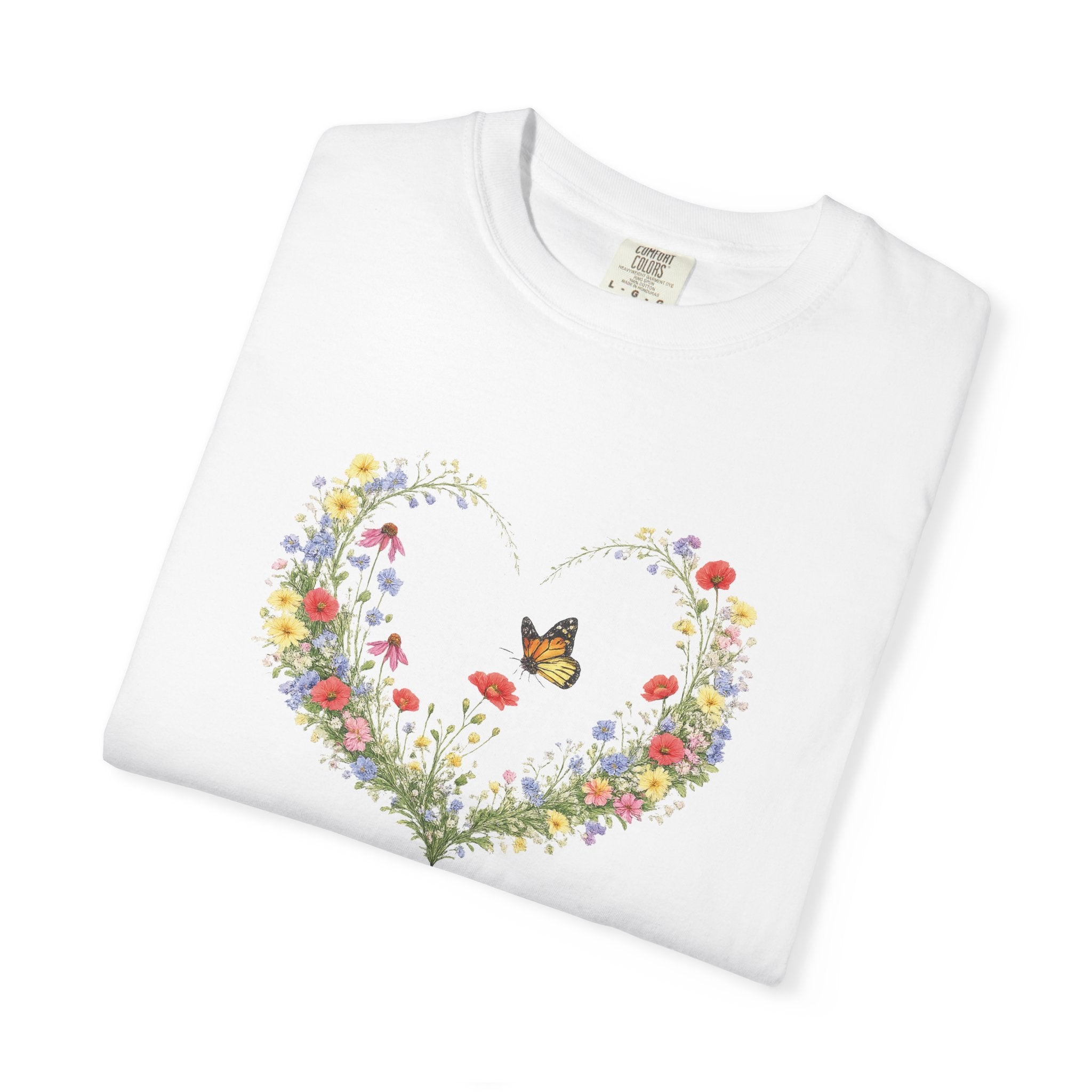 Blessed Are The Pure In Heart Floral Tee, Matthew 5:8 Christian Shirt, Christian Women Gift, Wildflower Heart, Redeemed Faith Apparel