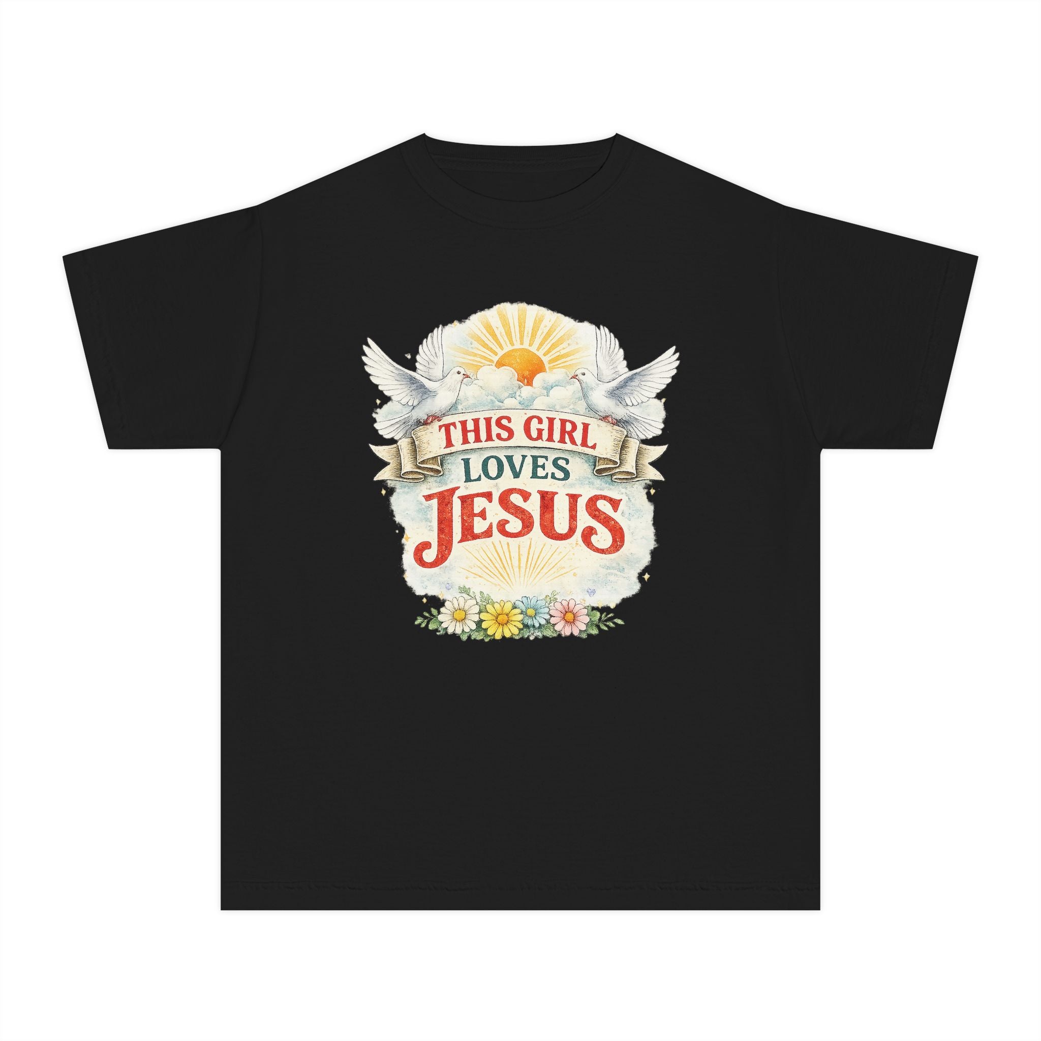 This Girl Loves Jesus Youth Shirt, Christian Girl Shirt, Faith Based Kids Shirt, Cute Christian Tee, Bible Shirt Girls, Christian Gift Kids