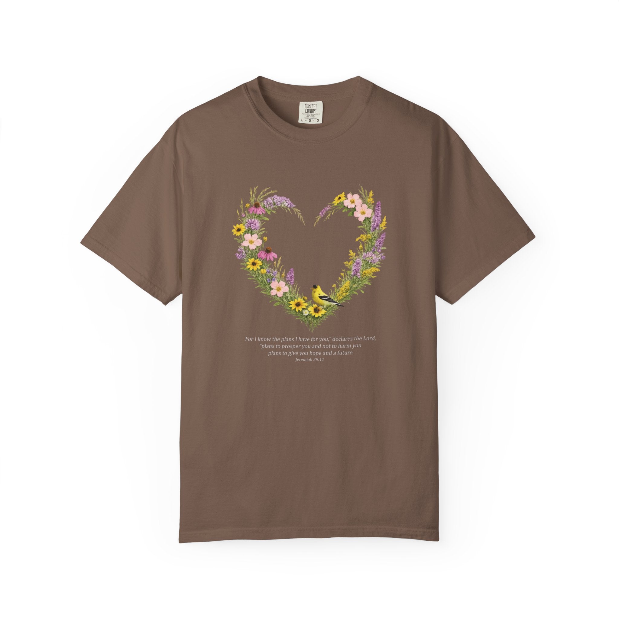 I Know The Plans I Have For You Floral Heart T-Shirt, Jeremiah 29:11 T Shirt, Christian Women Gift, Wildflower Heart, Redeemed Faith Apparel
