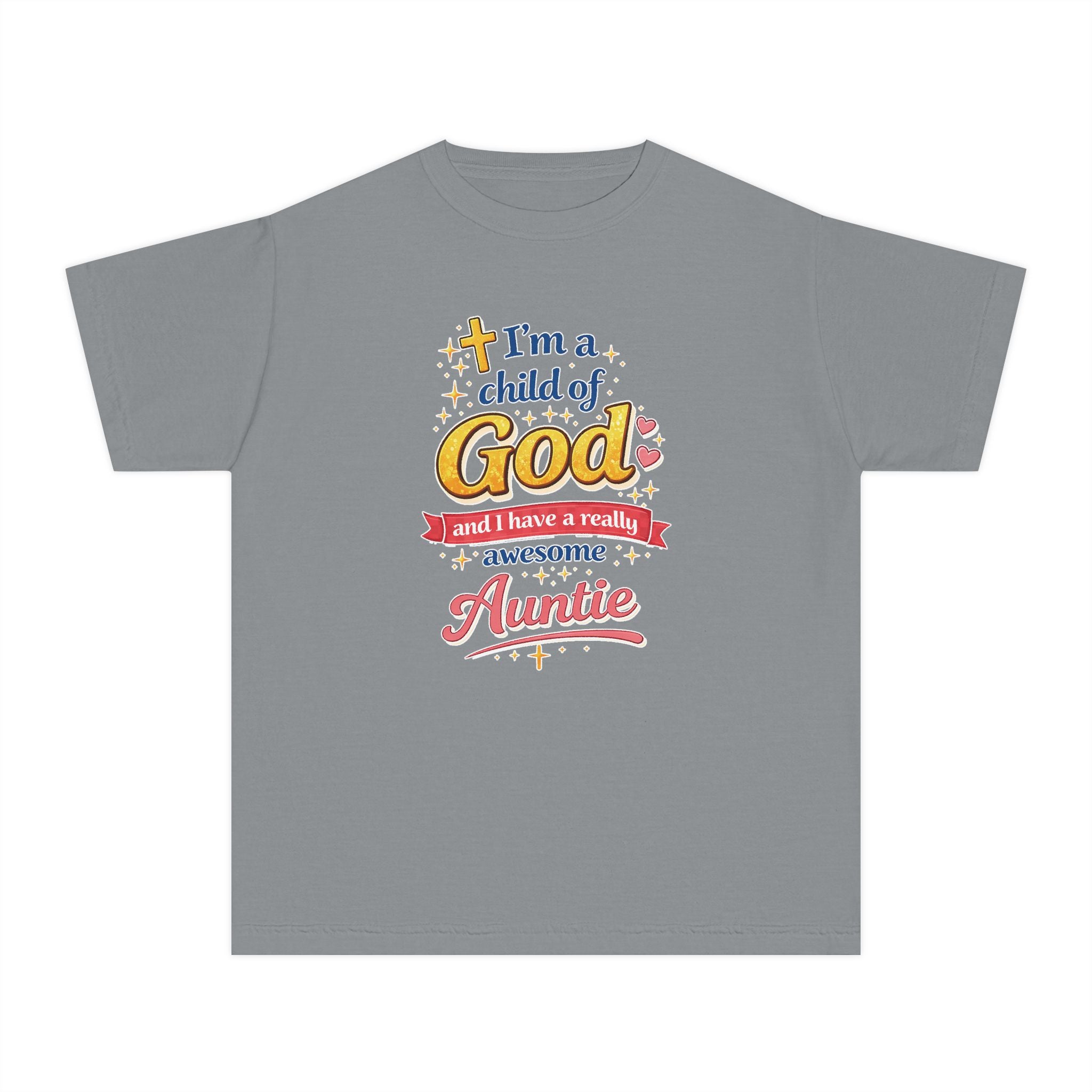 Im a Child of God Youth Shirt and Awesome Auntie, Christian Family Shirt Youth, Grandma Grandpa Mom Dad Shirt, Youth Christian Faith Shirt