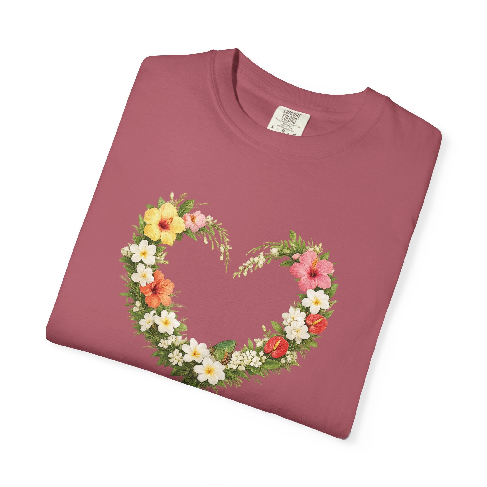 I Trust Him Floral Heart Christian Shirt, 2 Timothy 1:7 T-Shirt, Faith Based Gift for Women, Wildflower Heart Tee, Redeemed Faith Apparel