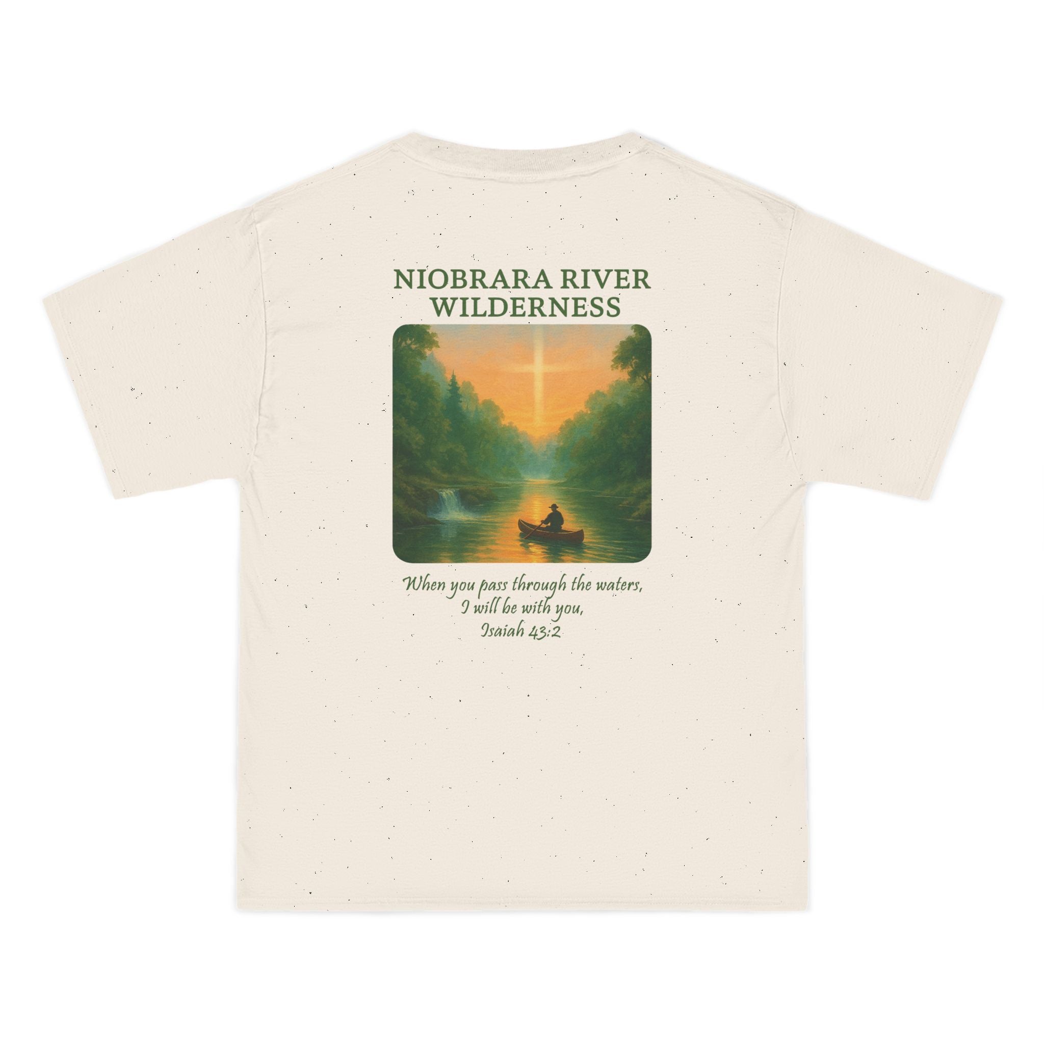 NB-Niobrara River Wilderness Shirt, Isaiah 43:2, Canoe Sunset, Nebraska Christian Tee, Outdoor Faith Apparel, God Bless America Collection