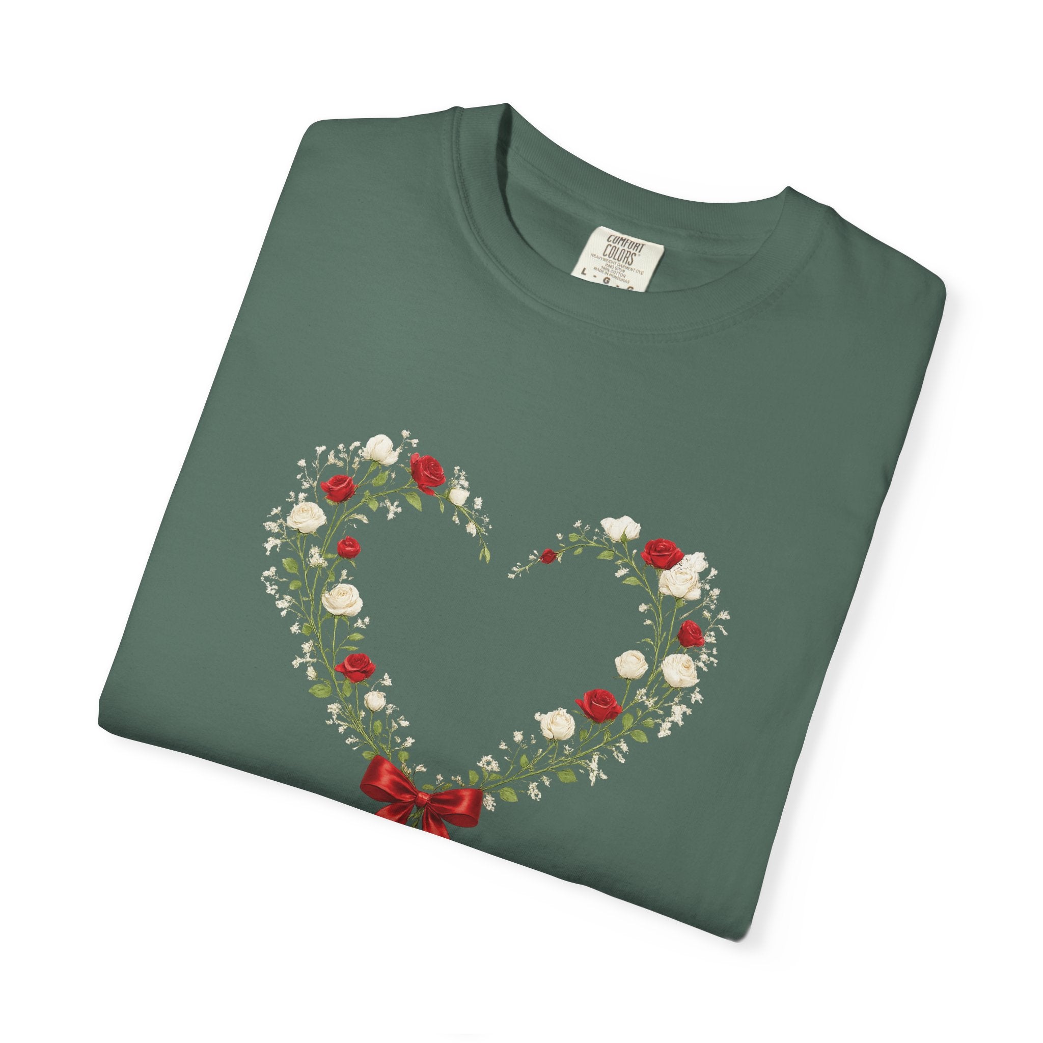 We Love Because He First Loved Us Floral Tee, 1 John 4:19 Christian Shirt, Bible Verse Women Gift, Wildflower Heart, Redeemed Faith Apparel