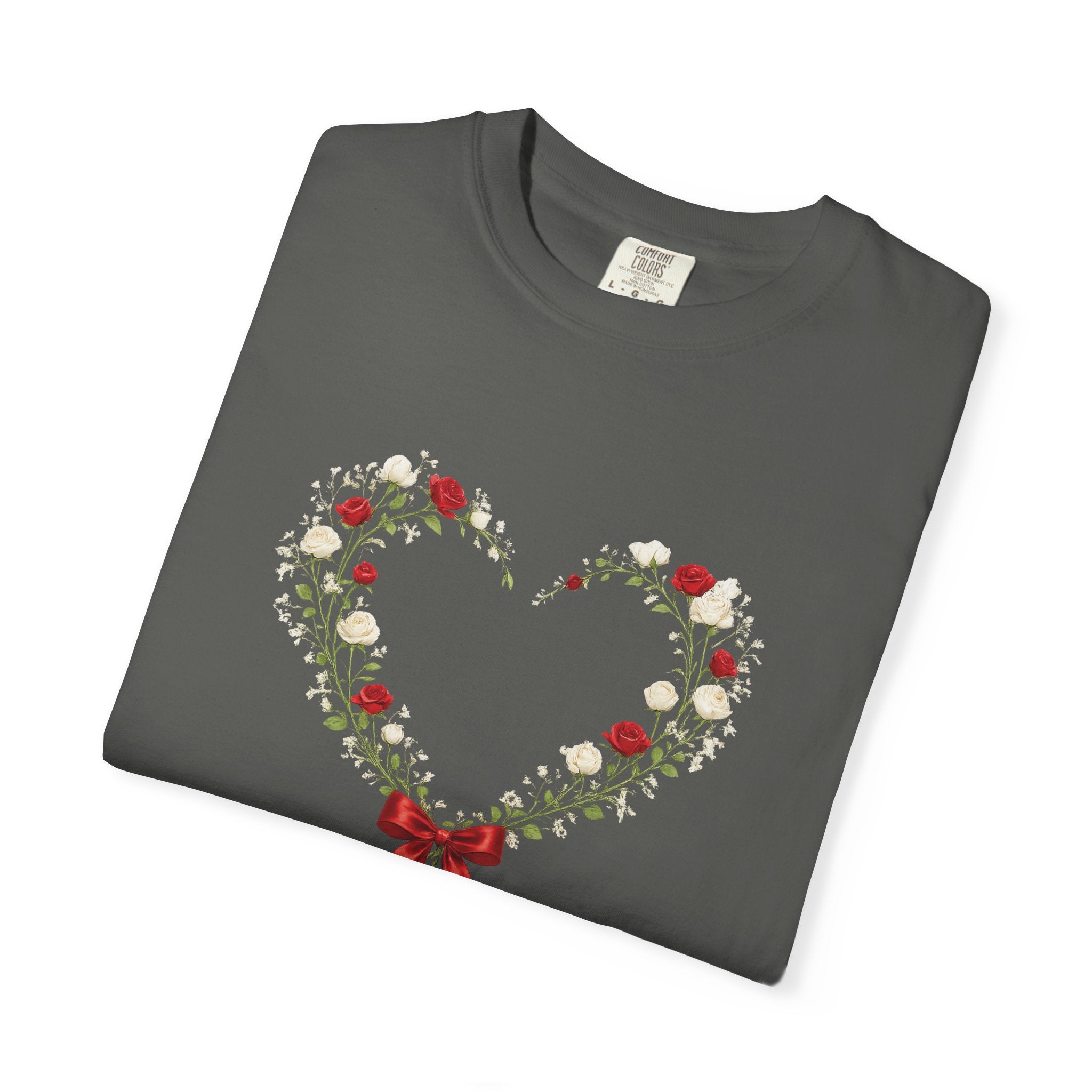 We Love Because He First Loved Us Floral Tee, 1 John 4:19 Christian Shirt, Bible Verse Women Gift, Wildflower Heart, Redeemed Faith Apparel