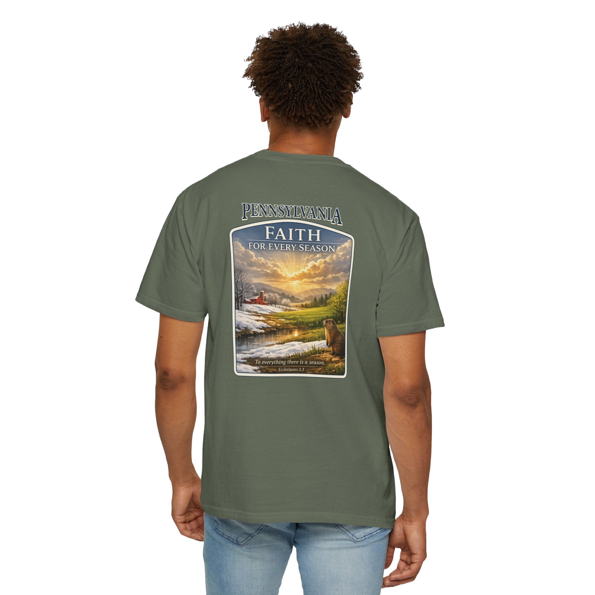 PA-Pennsylvania Faith for Every Season Christian T Shirt, Groundhog Day Faith Tee, Ecclesiastes 3:1 Shirt, God Bless America Collection