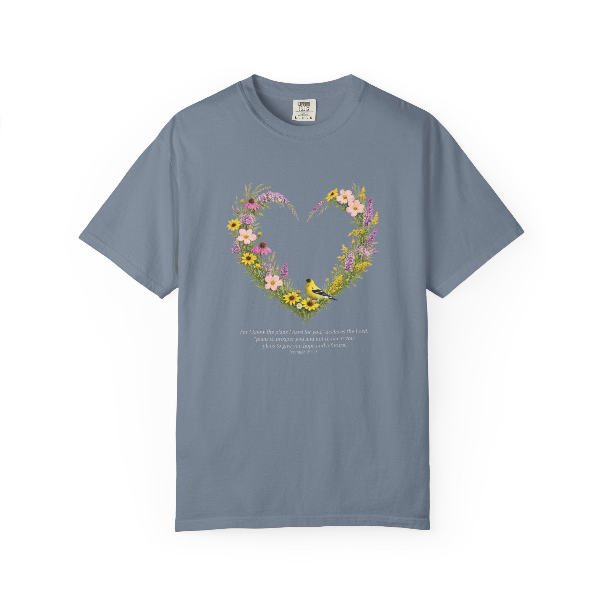 I Know The Plans I Have For You Floral Heart T-Shirt, Jeremiah 29:11 T Shirt, Christian Women Gift, Wildflower Heart, Redeemed Faith Apparel