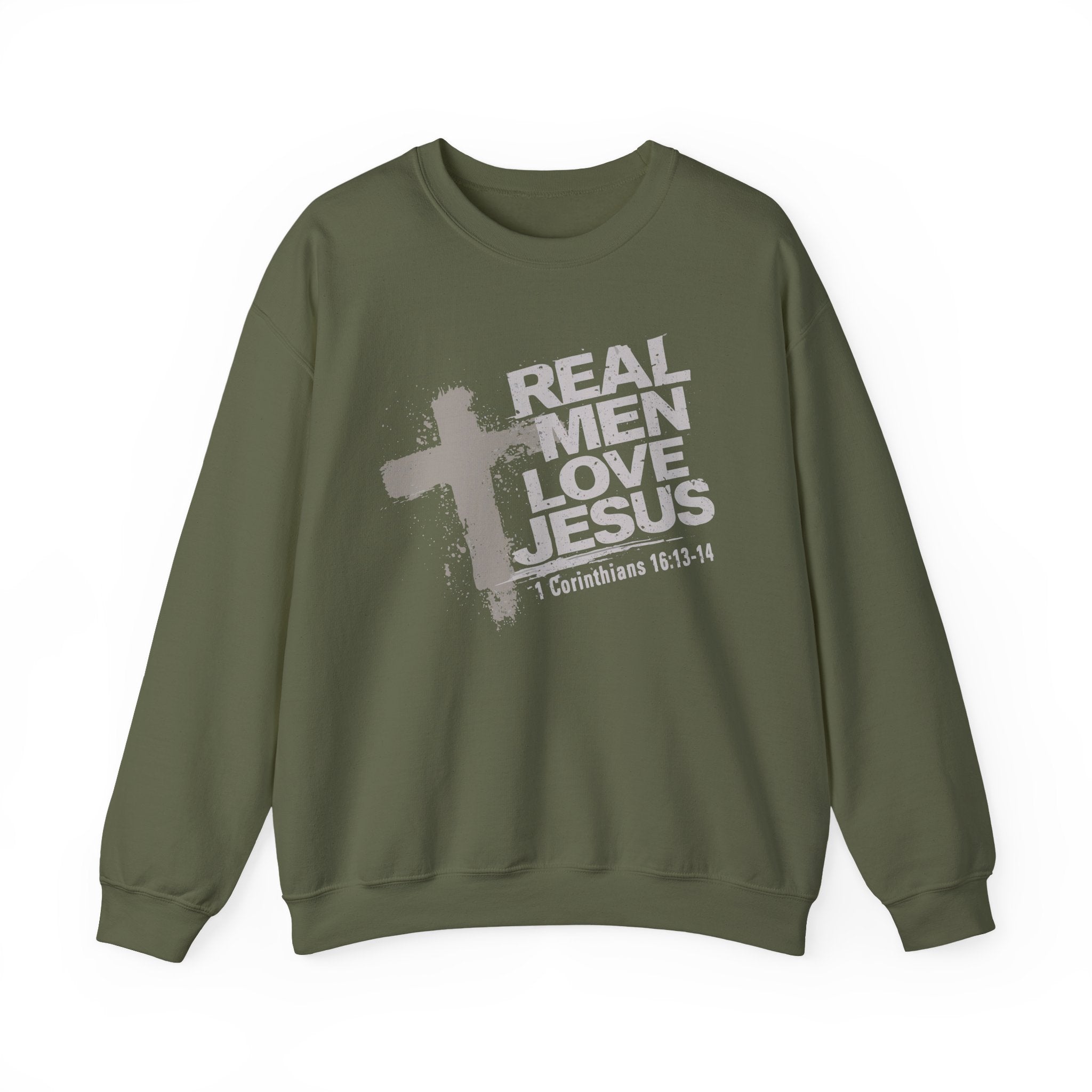 Real Men Love Jesus Sweatshirt, 1 Corinthians 16:13 Christian Pullover, Christian Men's Sweatshirt, Scripture hoodie, Redeemed Faith Apparel