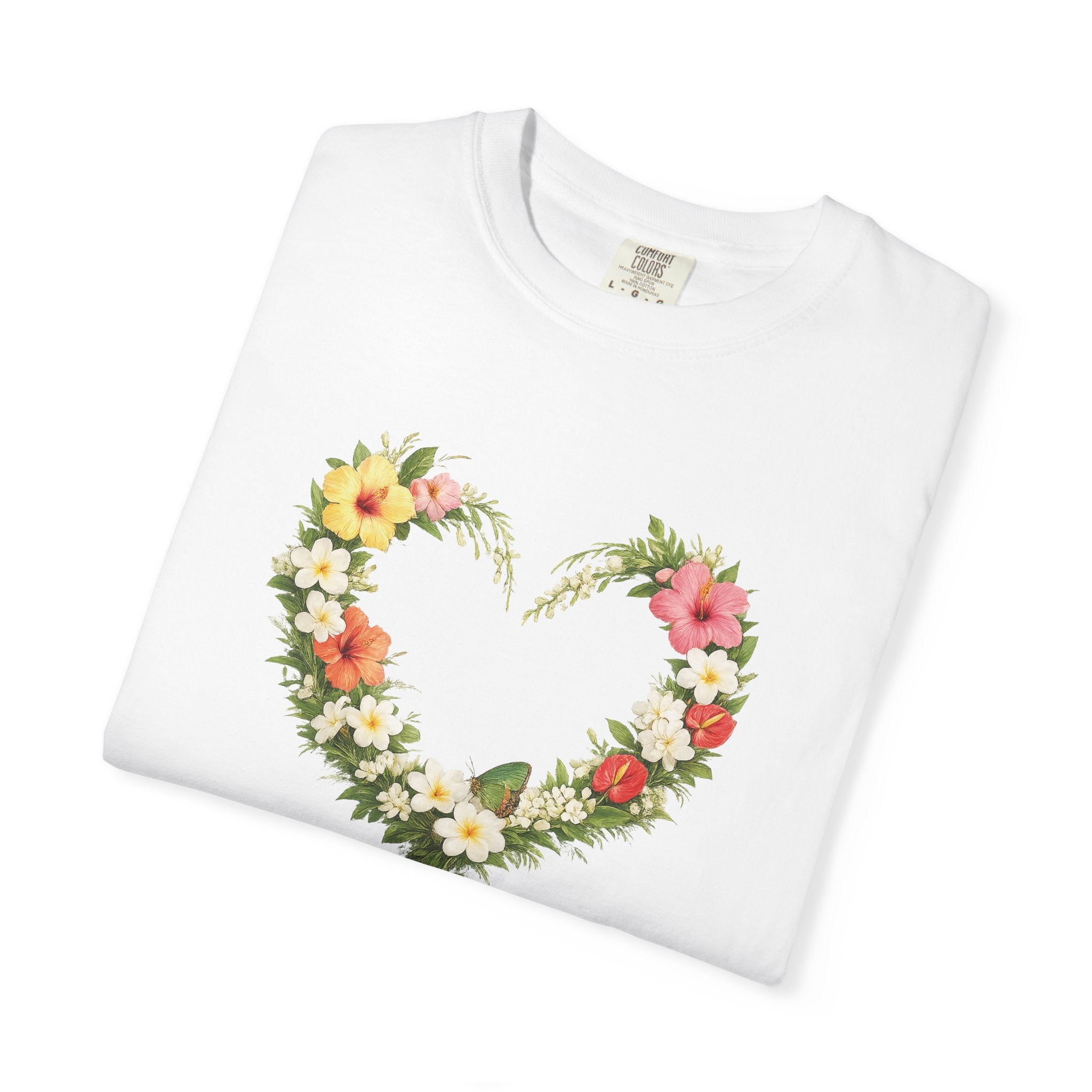 I Trust Him Floral Heart Christian Shirt, 2 Timothy 1:7 T-Shirt, Faith Based Gift for Women, Wildflower Heart Tee, Redeemed Faith Apparel
