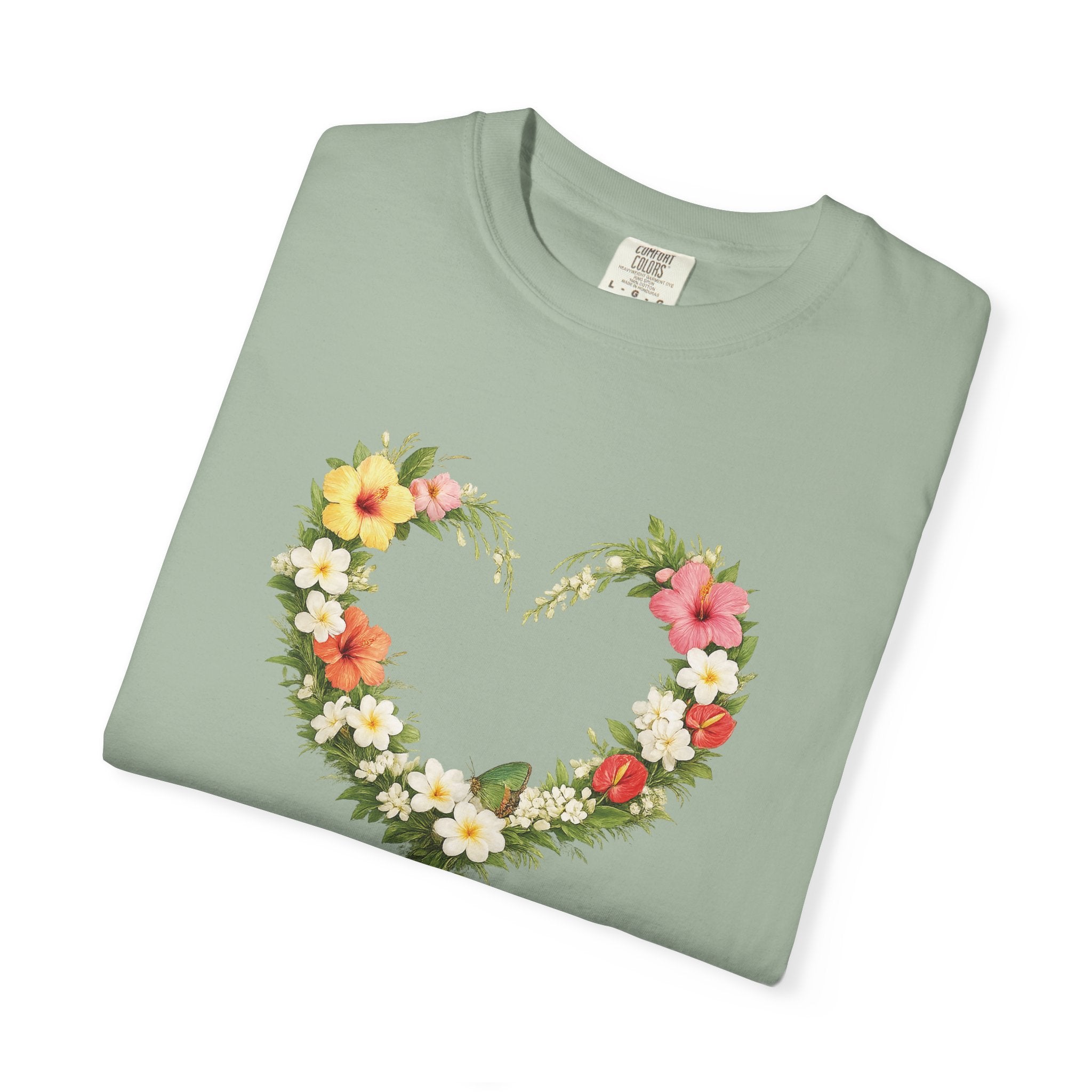 I Trust Him Floral Heart Christian Shirt, 2 Timothy 1:7 T-Shirt, Faith Based Gift for Women, Wildflower Heart Tee, Redeemed Faith Apparel