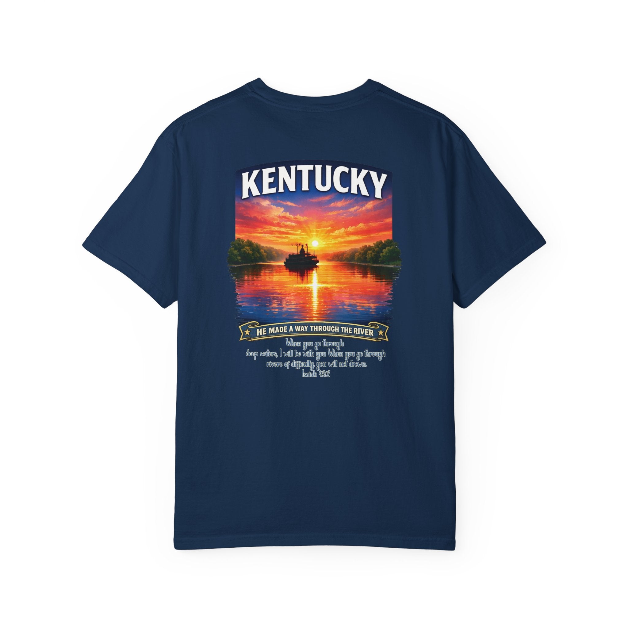 KY-Kentucky River Christian T Shirt, He Made a Way Through the River Shirt, Isaiah 43 Tee, Kentucky Gift Him, God Bless America Collection
