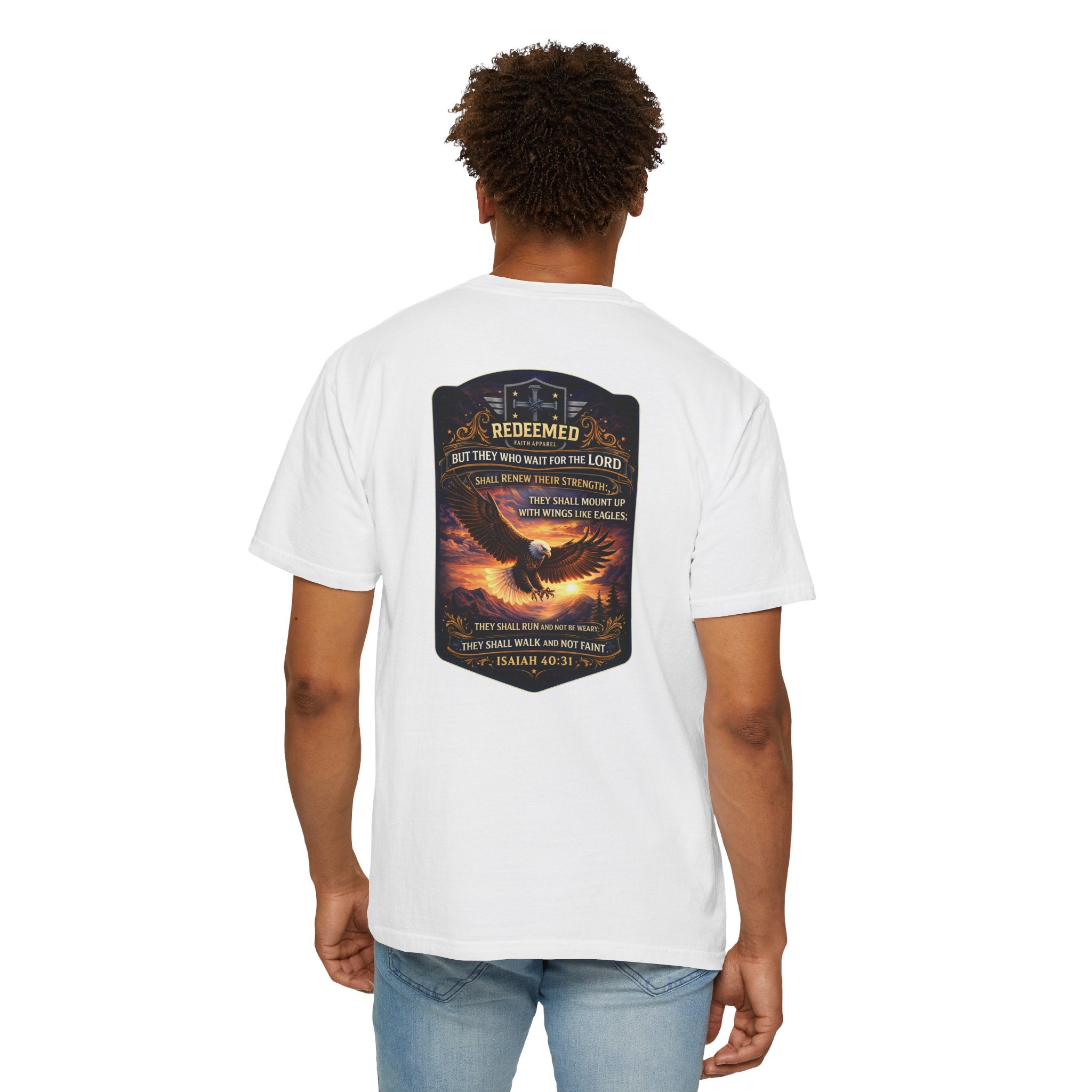 Isaiah 40 31 Christian T Shirt, Wings Like Eagles Shirt, Wait on the Lord Scripture Tee, Christian Encouragement, Redeemed Faith Apparel