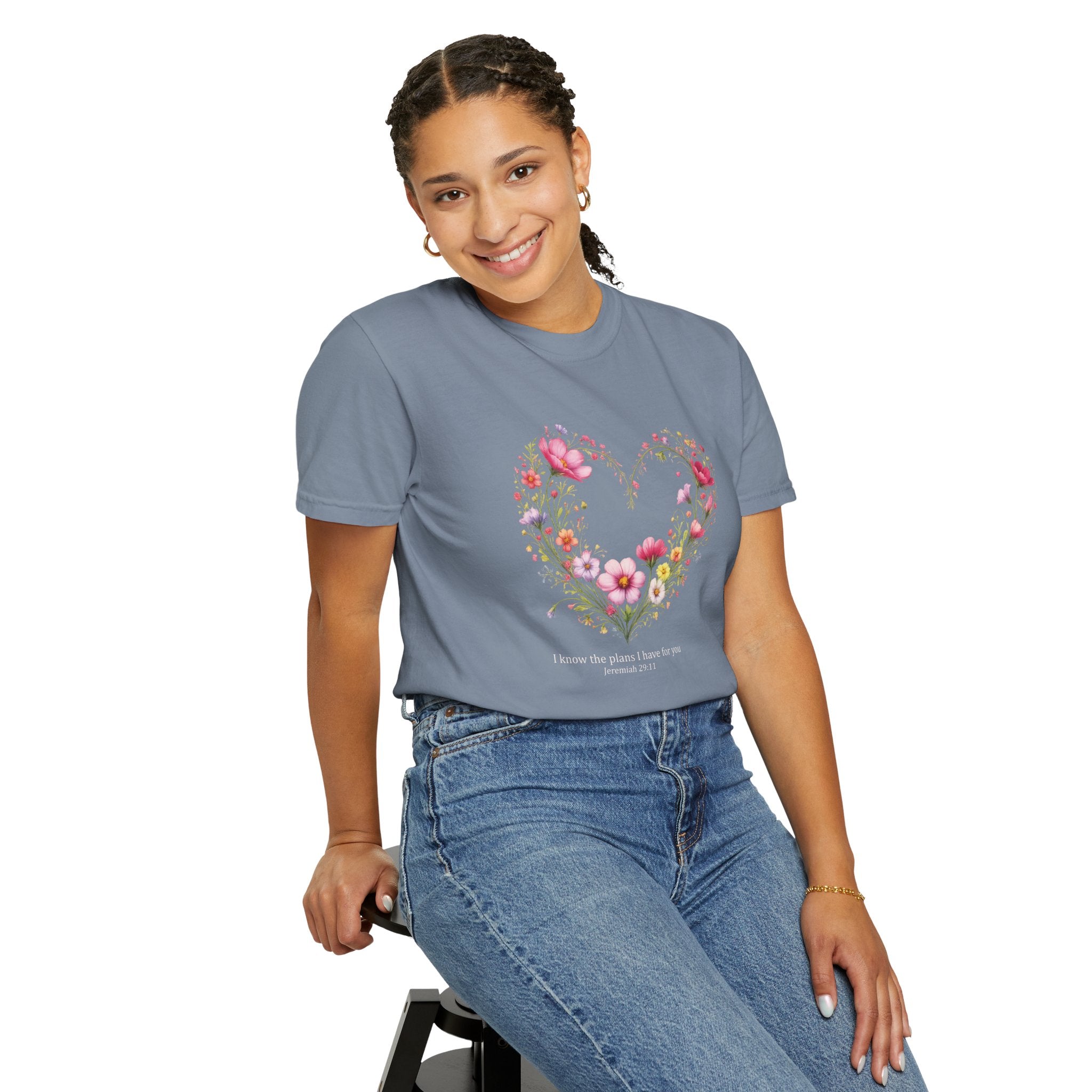 I Know The Plans I Have For You Floral Tee, Jeremiah 29:11 Christian Shirt, Christian Women Gift, Wildflower Heart, Redeemed Faith Apparel